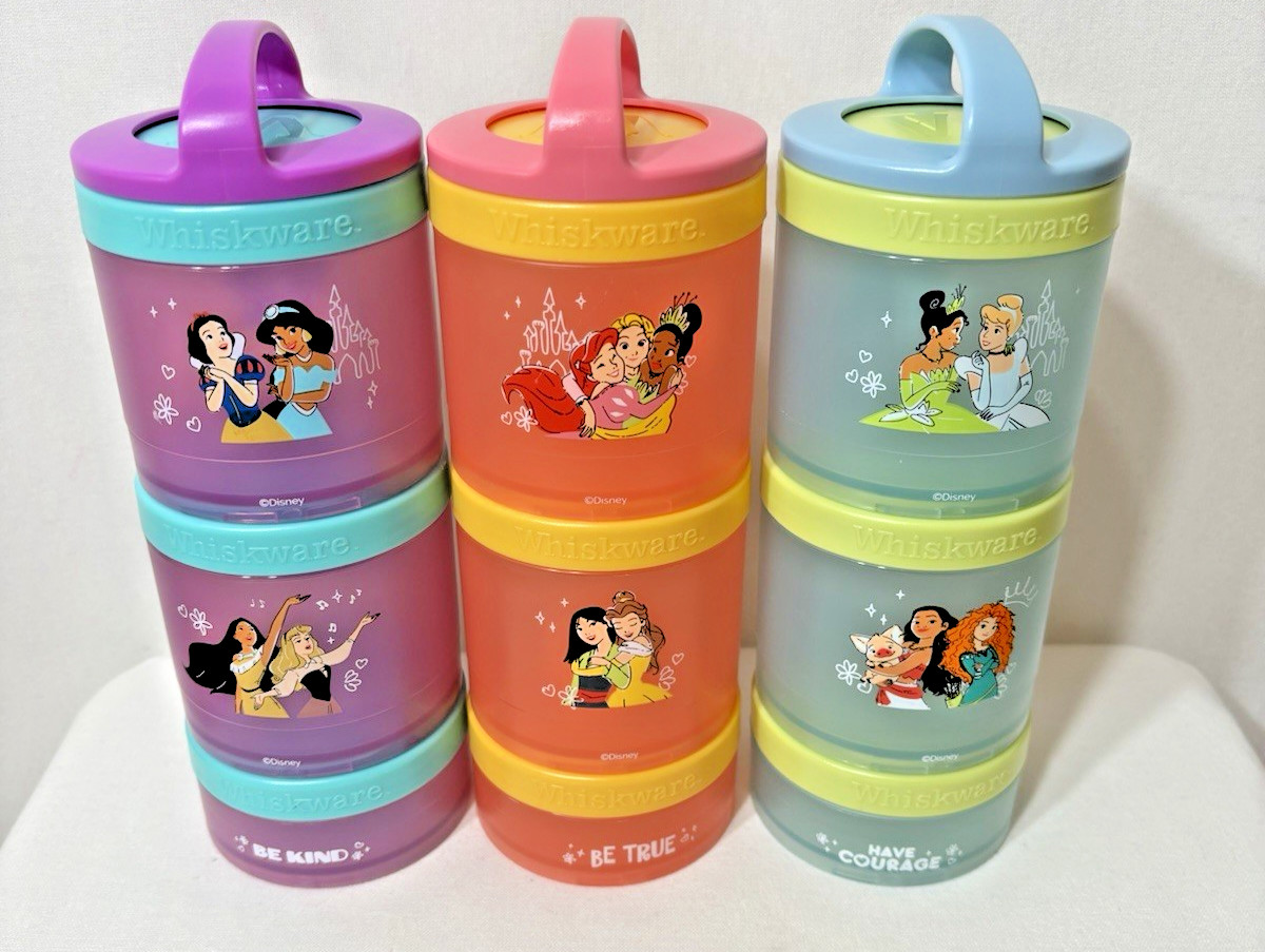 Disney Princess Whiskware Snack Pack Containers Set of 3.