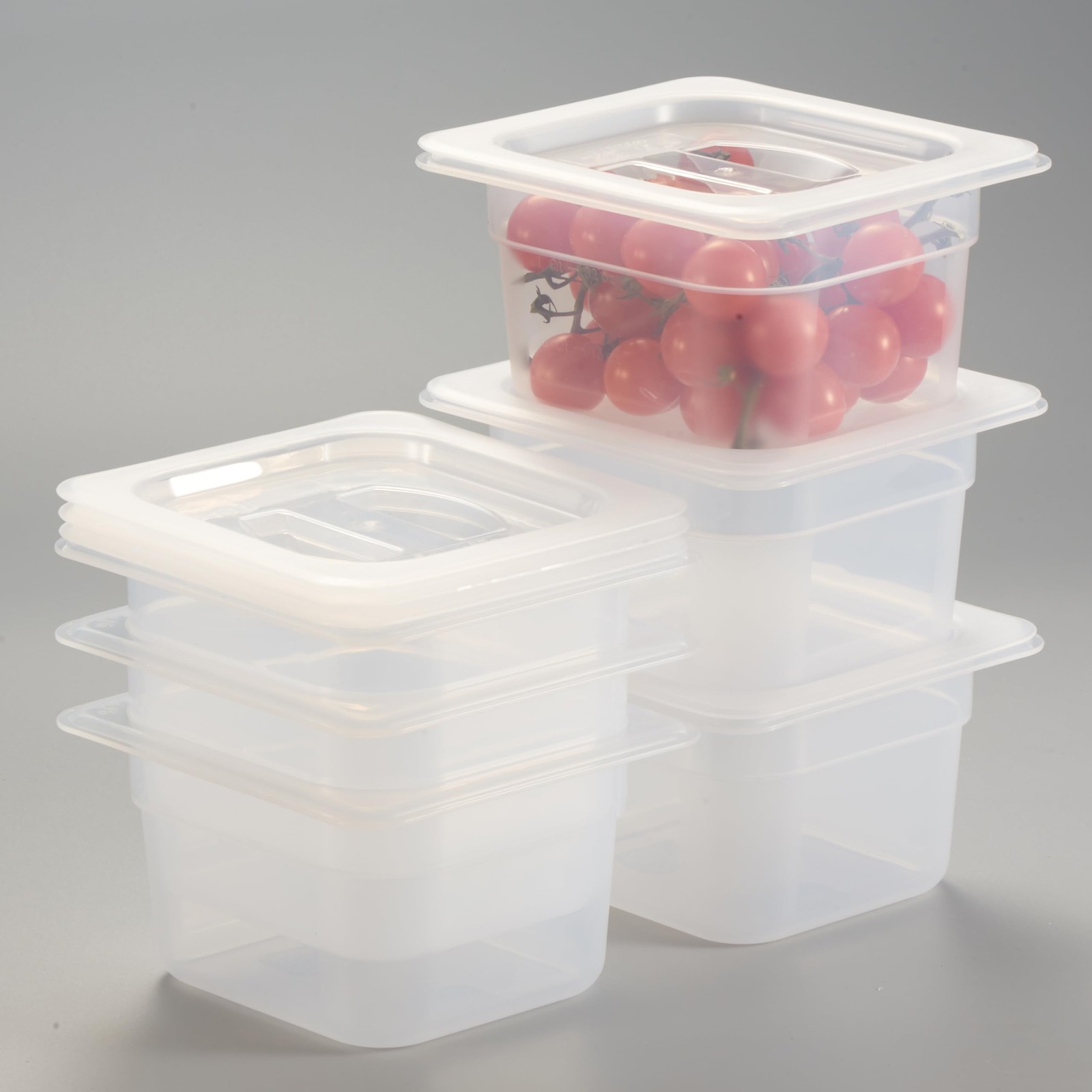 6-Pack 1/6 Size 4″ Deep Food Pan with Handled Lid – NSF Listed Commercial-Tra…