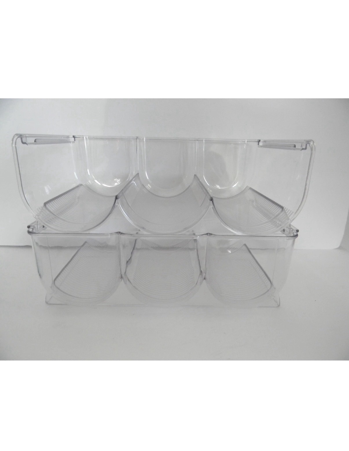 Cella Set Of 2 Stackable Bottle Organizers With Silicone Liners – White Linen
