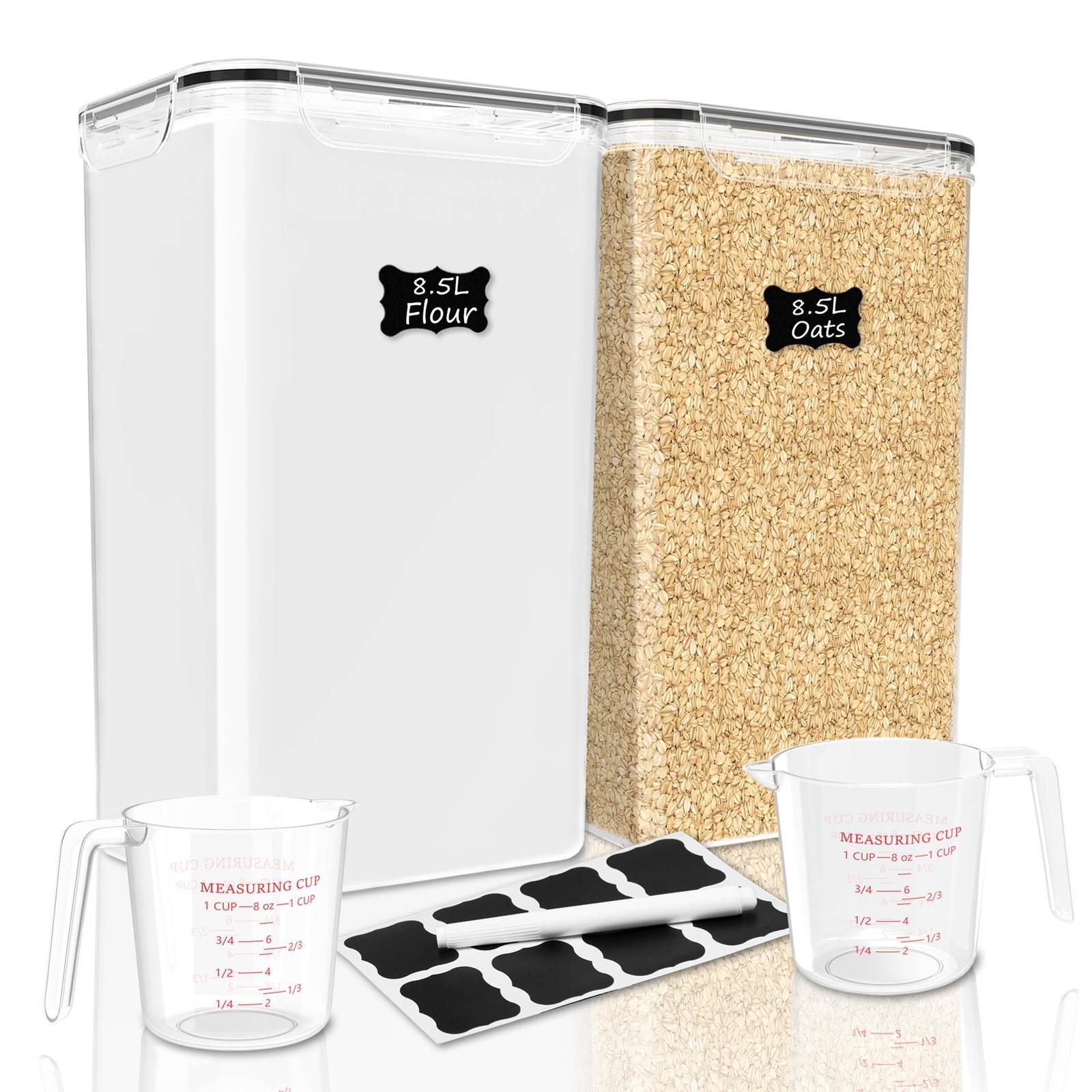 2 PC Flour Sugar Storage Containers (8.5L | 287 Oz) Extra Large Food Storage …