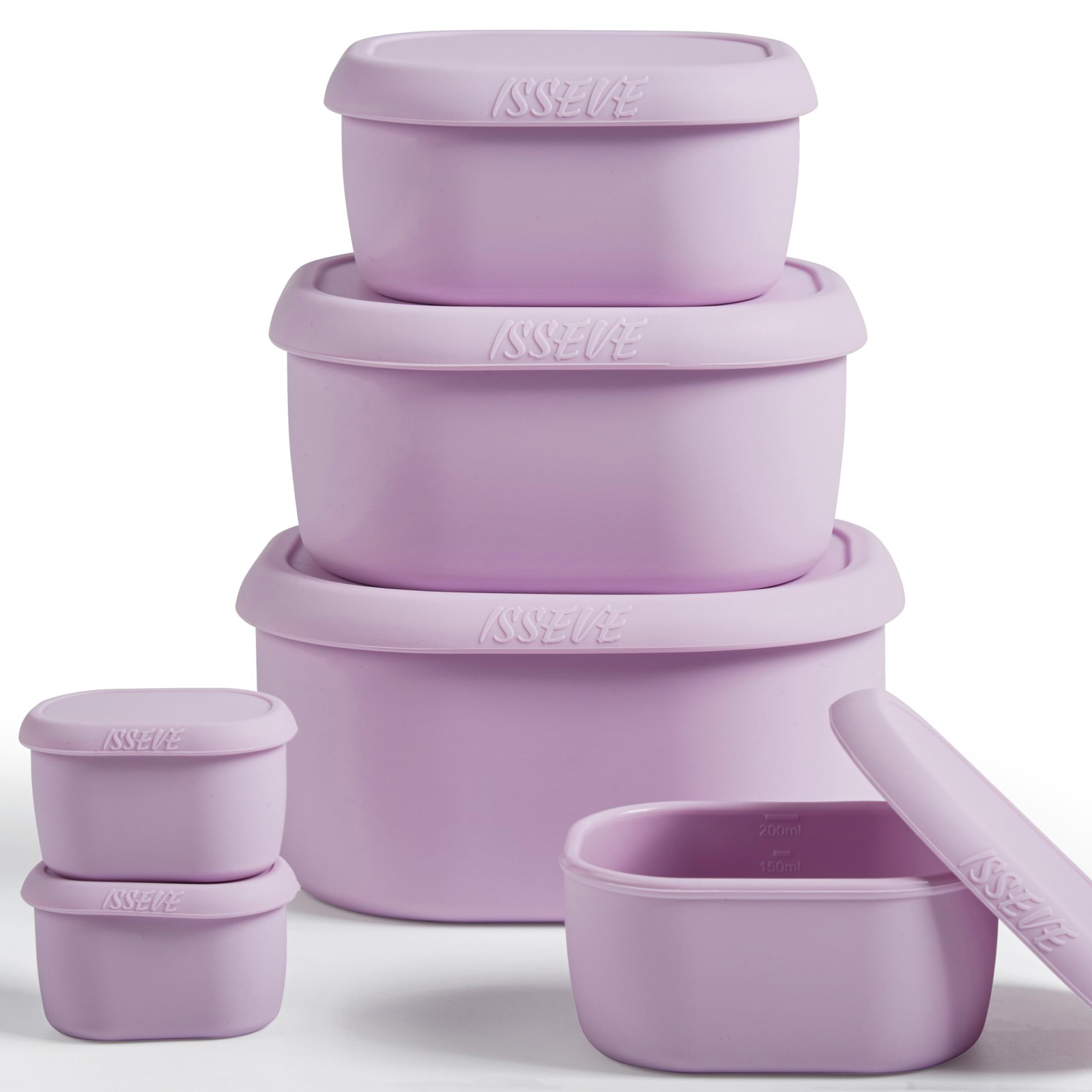 6Pcs/Set Nesting Silicone Food Storage Containers with Lids, BPA Reusable Mea…