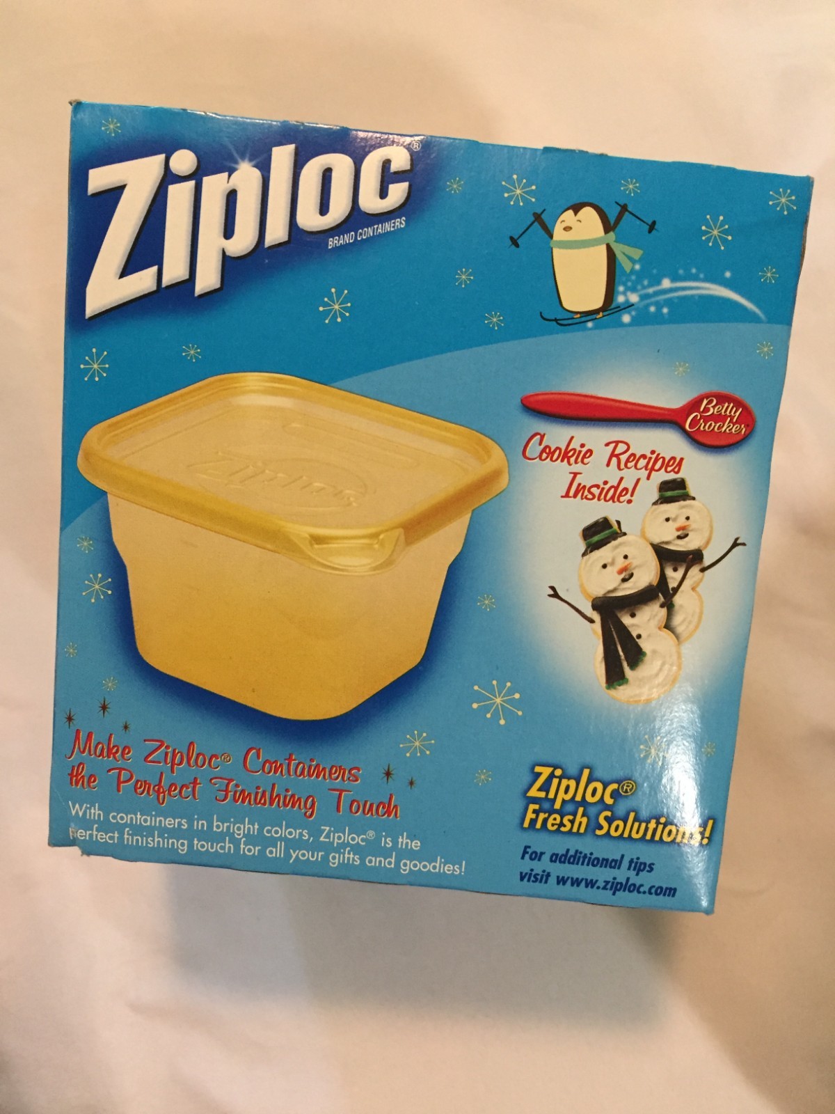 Ziploc Medium Square Gold Limited Edition Holiday 5 Containers 5 Lids New