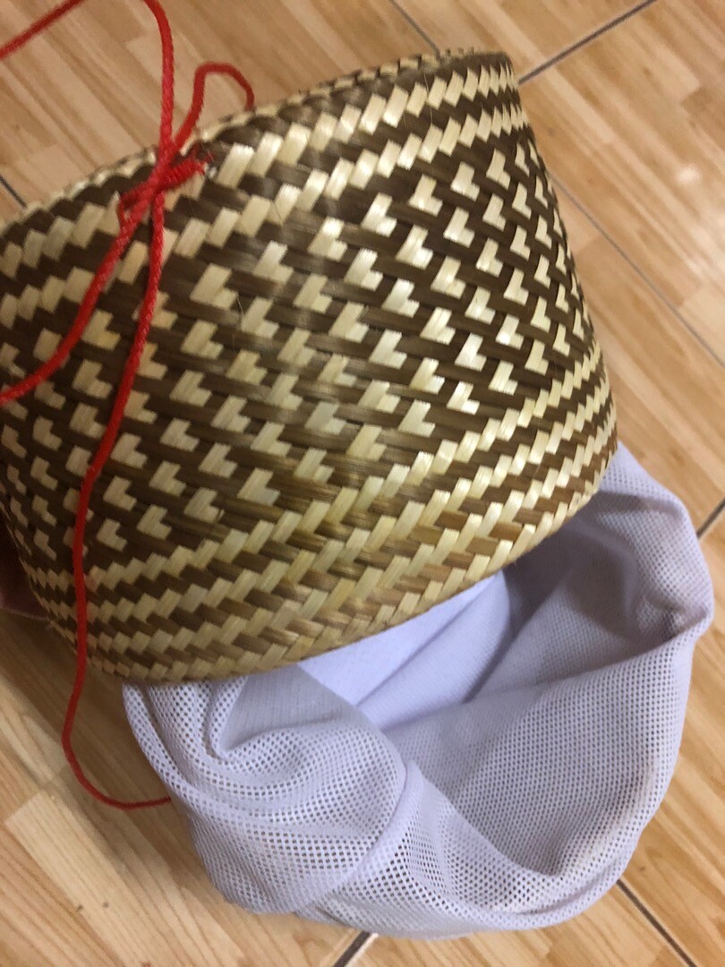 Bamboo Basket Vintage Thai Handicraft Kratip Serving Jar Shape Sticky Rice 5′