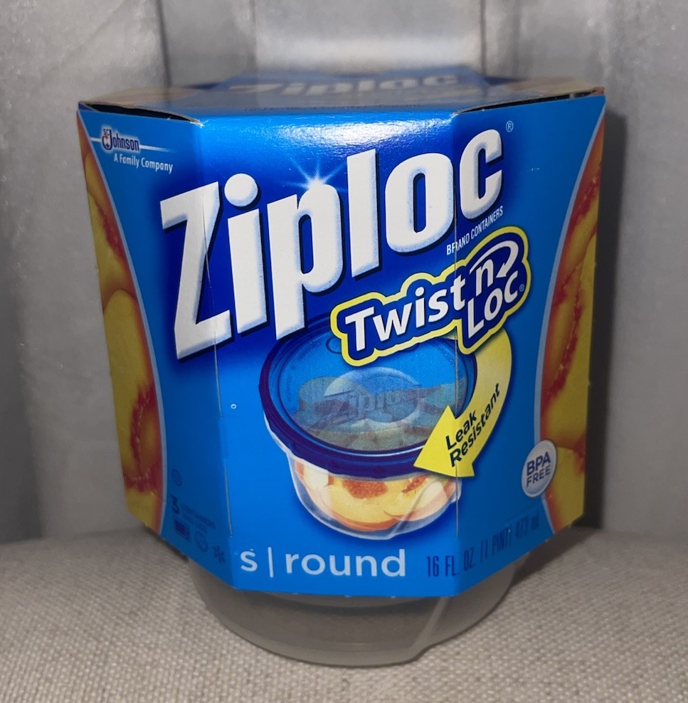Ziploc Twist n Lock Loc 3-Pack Small Round Plastic Containers with Lids 16oz