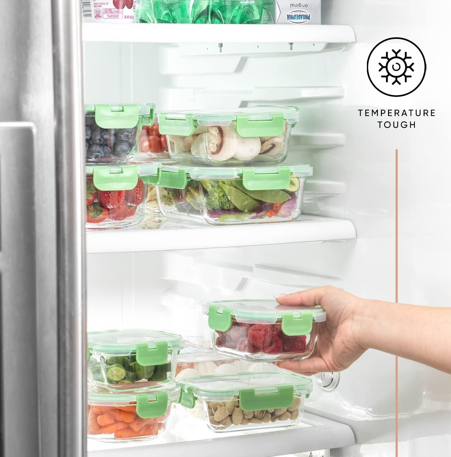 JoyFul 24pc Borosilicate Glass Storage Containers with Lids. 12 Airtight, Freeze