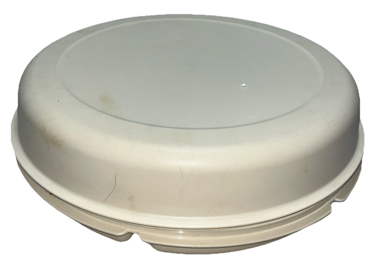 Vintage Tupperware 6 Section Snack Serving Tray Almond Lazy Susan Dip Center
