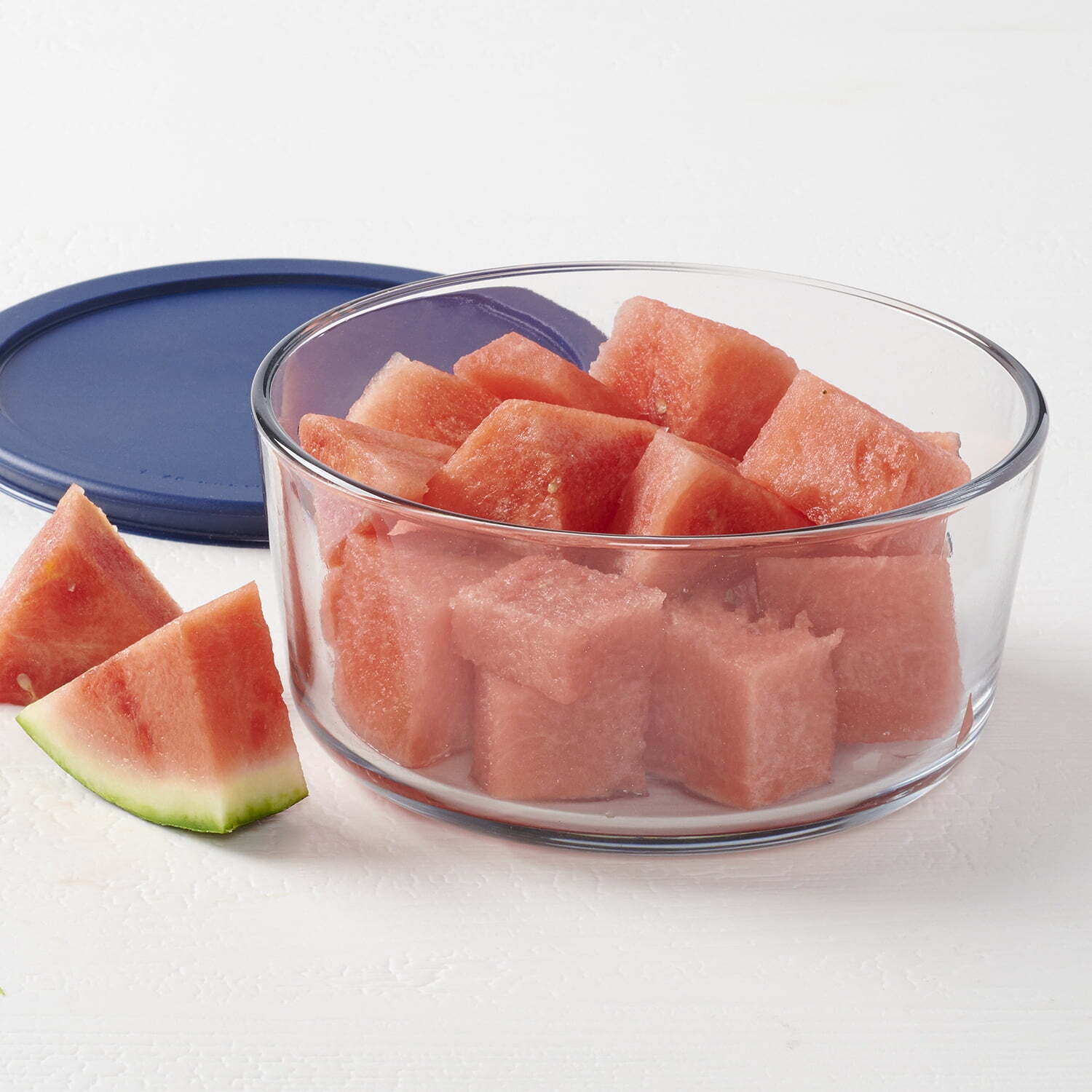 Glass Food Storage Container with Lid, 7 Cup Round