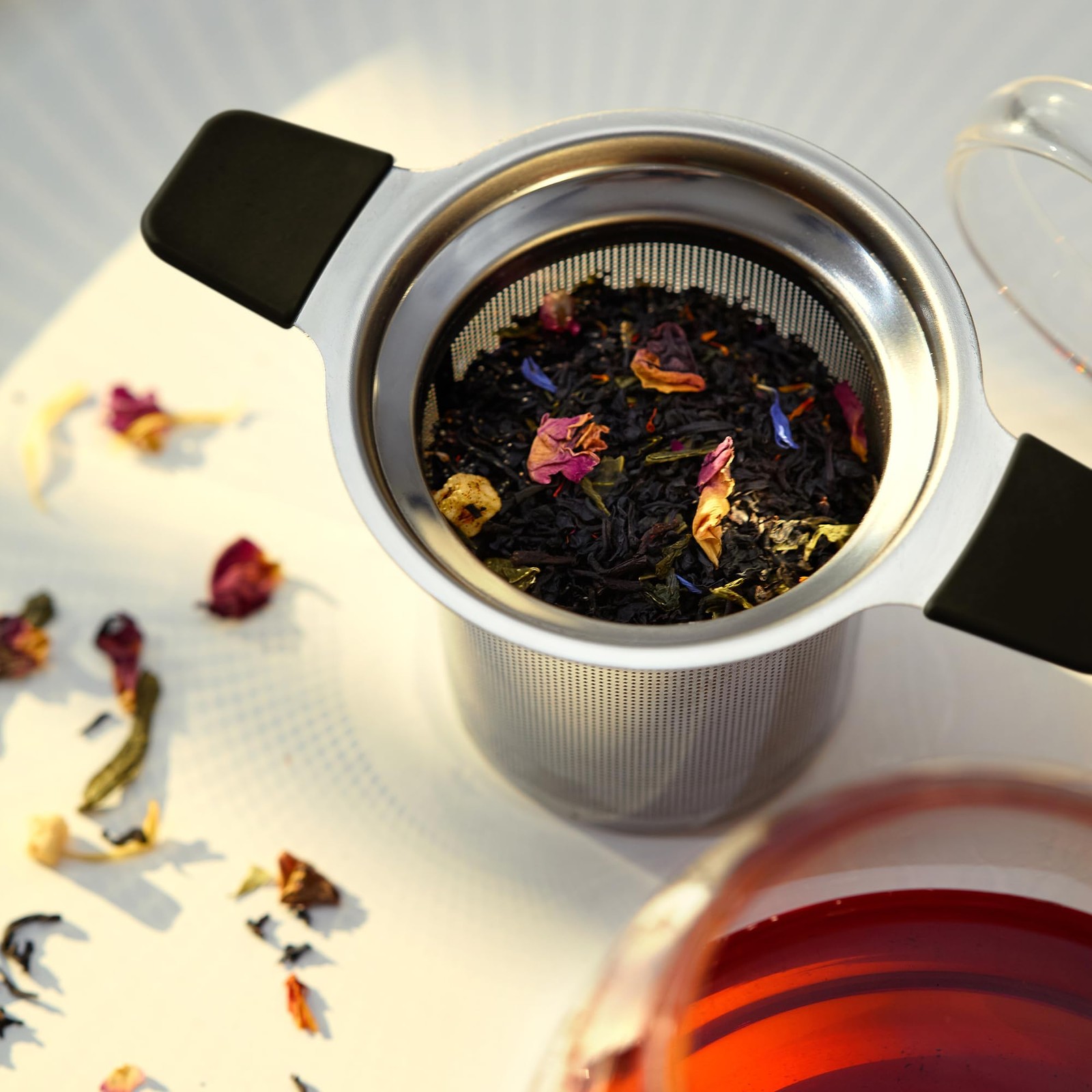 Stainless Steel Tea Infuser for Loose Leaf – Extra Fine Mesh Small, Black