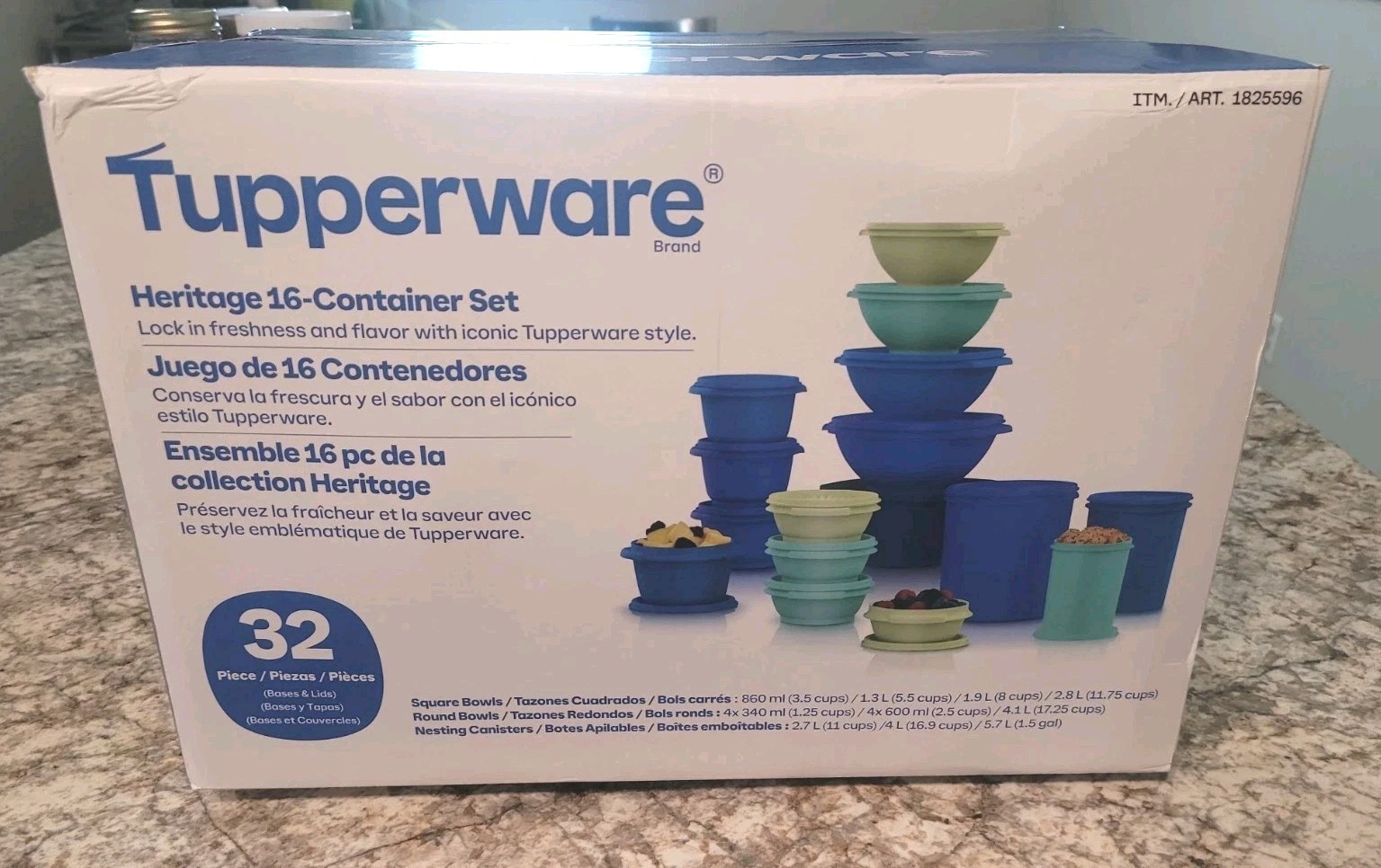 Tupperware Heritage Collection 32 Piece Food Storage Set Vintage Blue Colors!