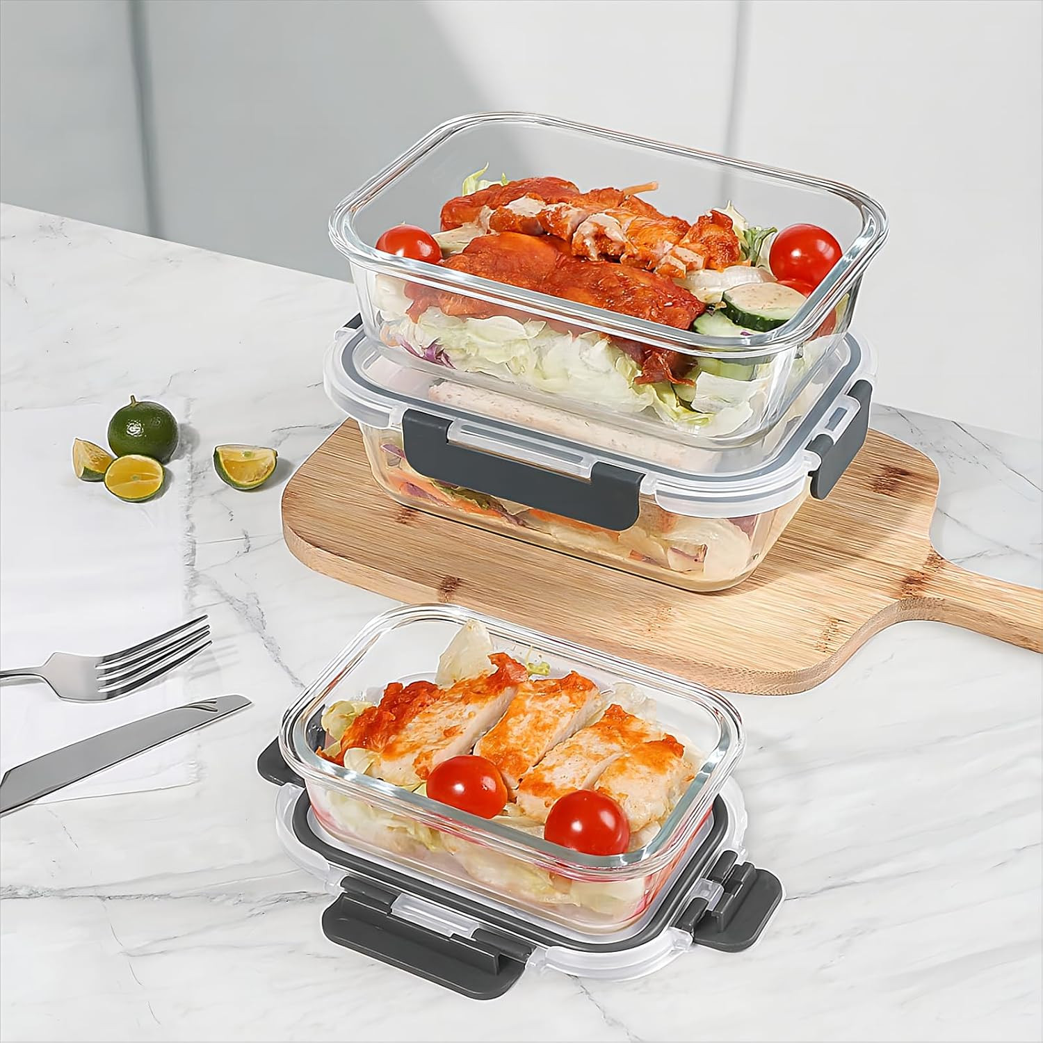 10 Pack Glass Meal Prep Containers, Glass Food Storage Containers with Lids, Air