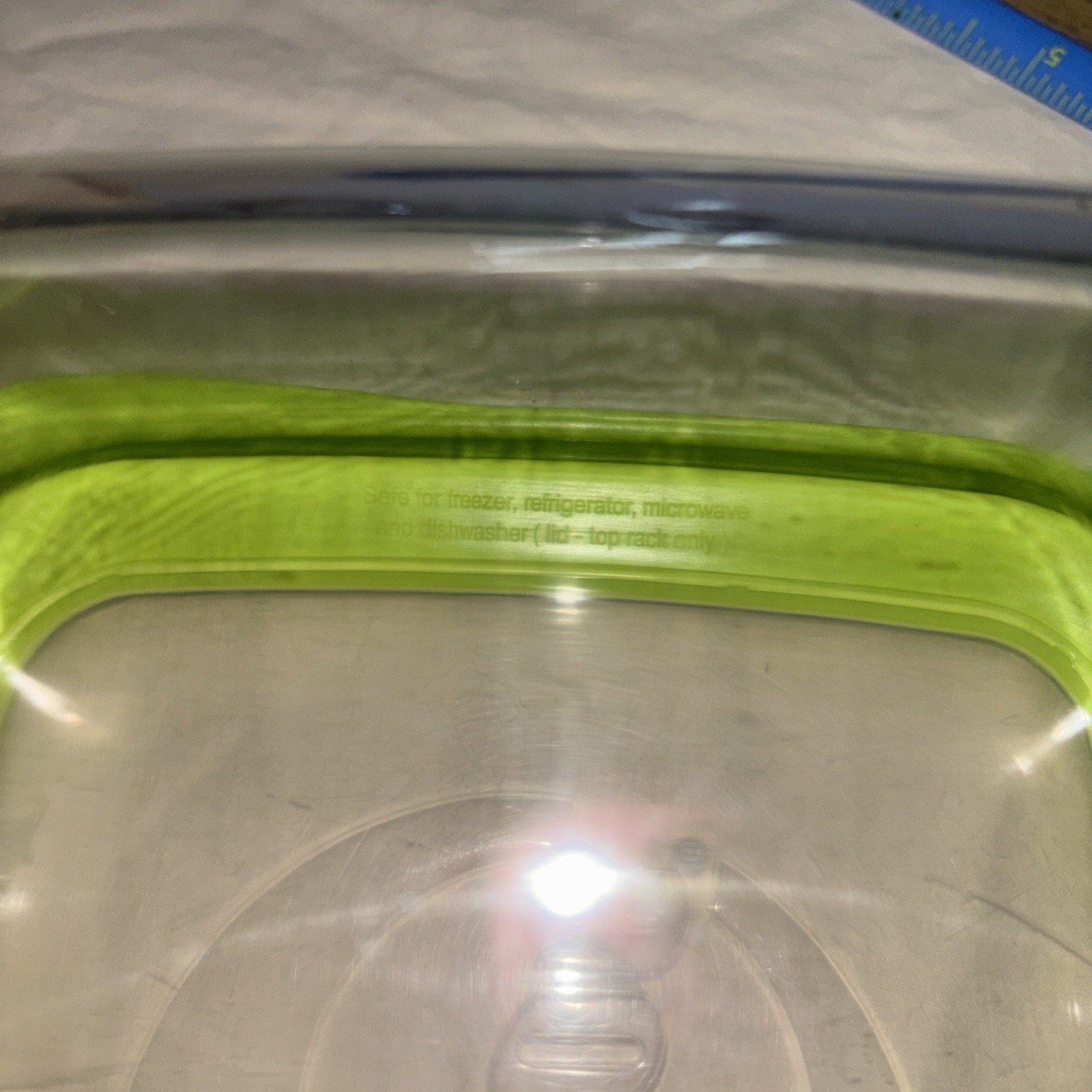 Ziploc VersaGlass Food Storage Container Square 64 oz Green Lid Italy