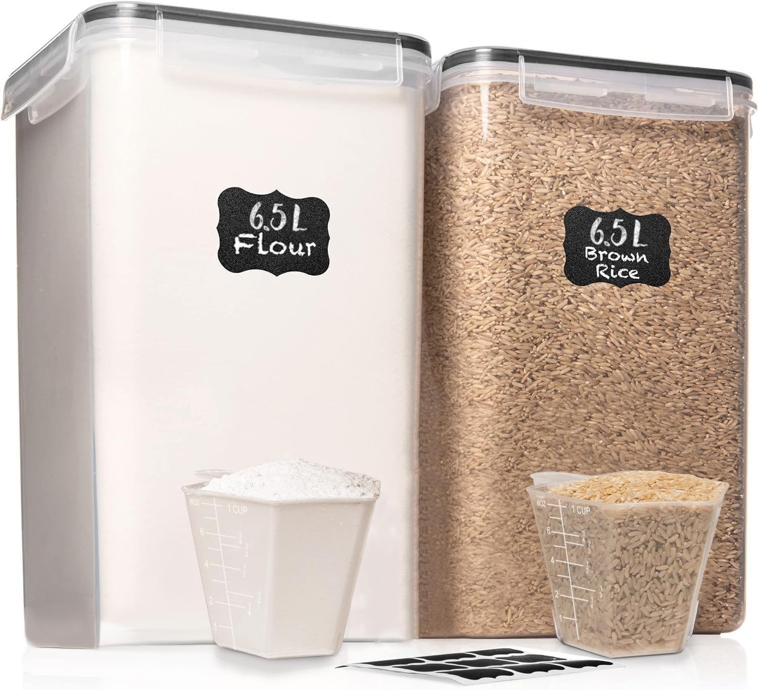 2 PC [7 Qt / 6.5L / 220 Oz] Large Food Storage Containers with Lids Airtight …