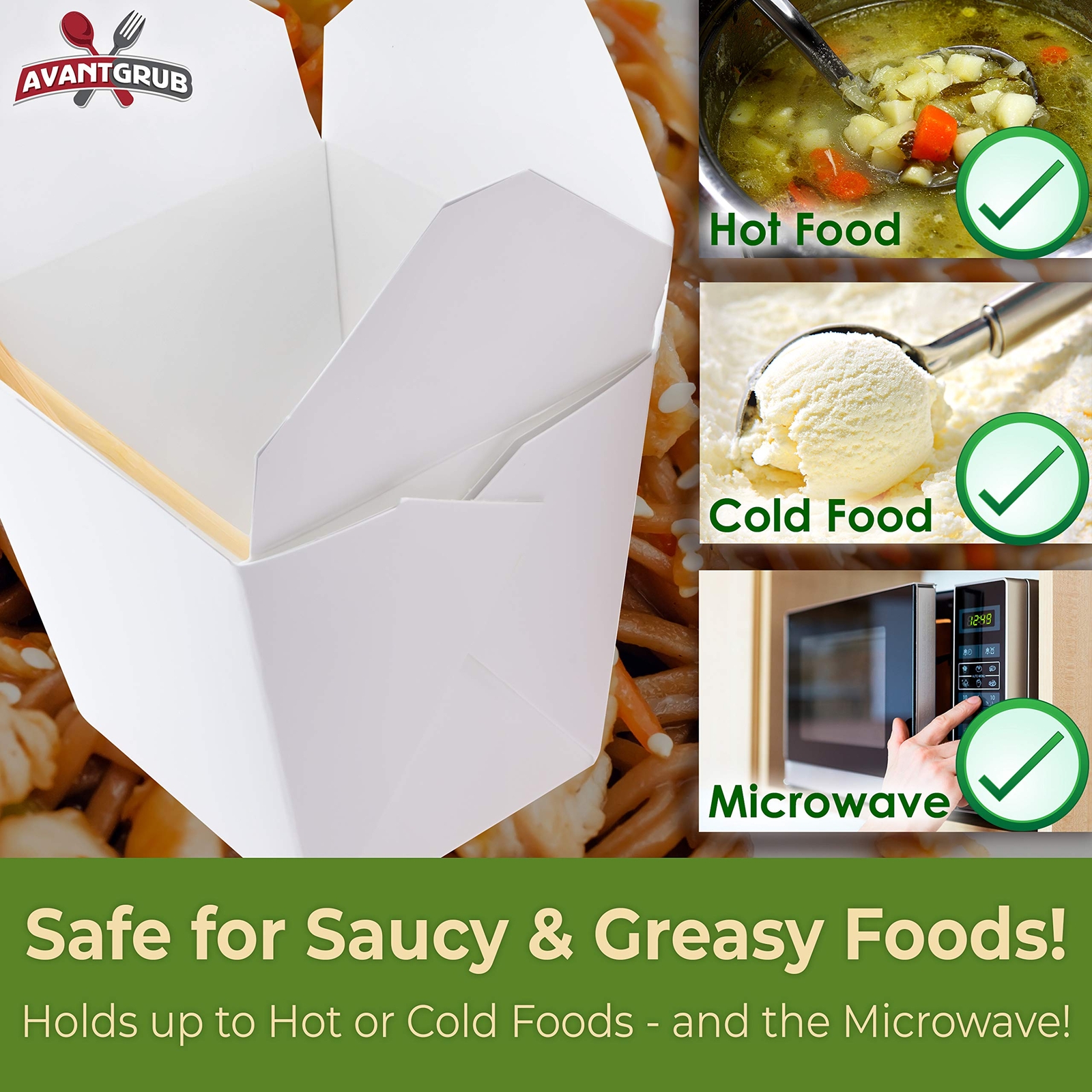 10 Pk 26oz Chinese Take Out Boxes Recyclable BPA-Free Stackable