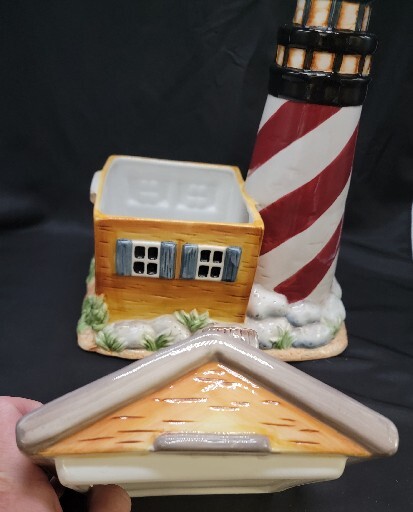 Cookie Jar Lighthouse Beach Home Nautical Kitchen Decor Storage Canister Gibson