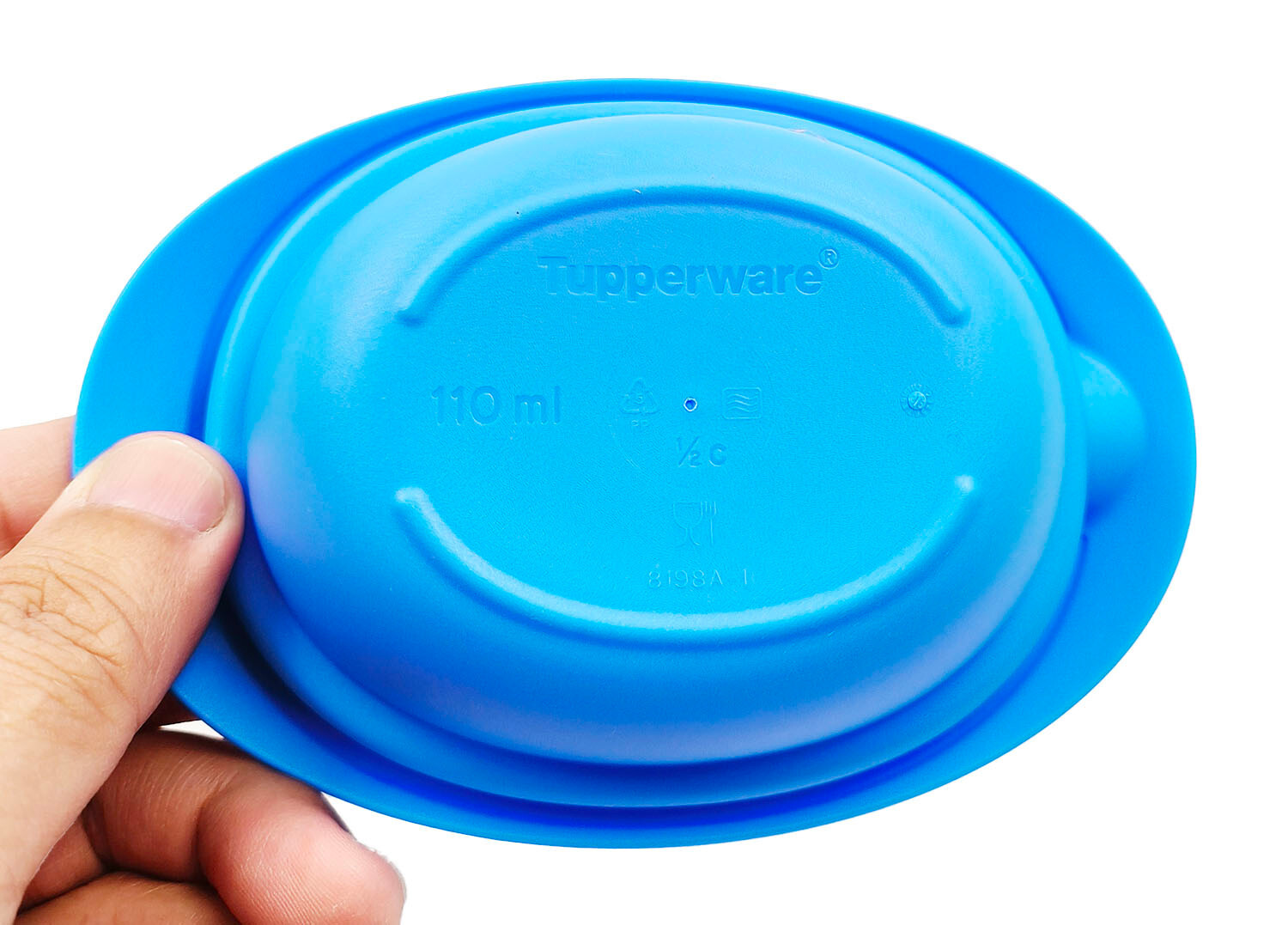 Tupperware Light Blue Plastic Sambal Dish 110ml (2) Set With Spoon Set