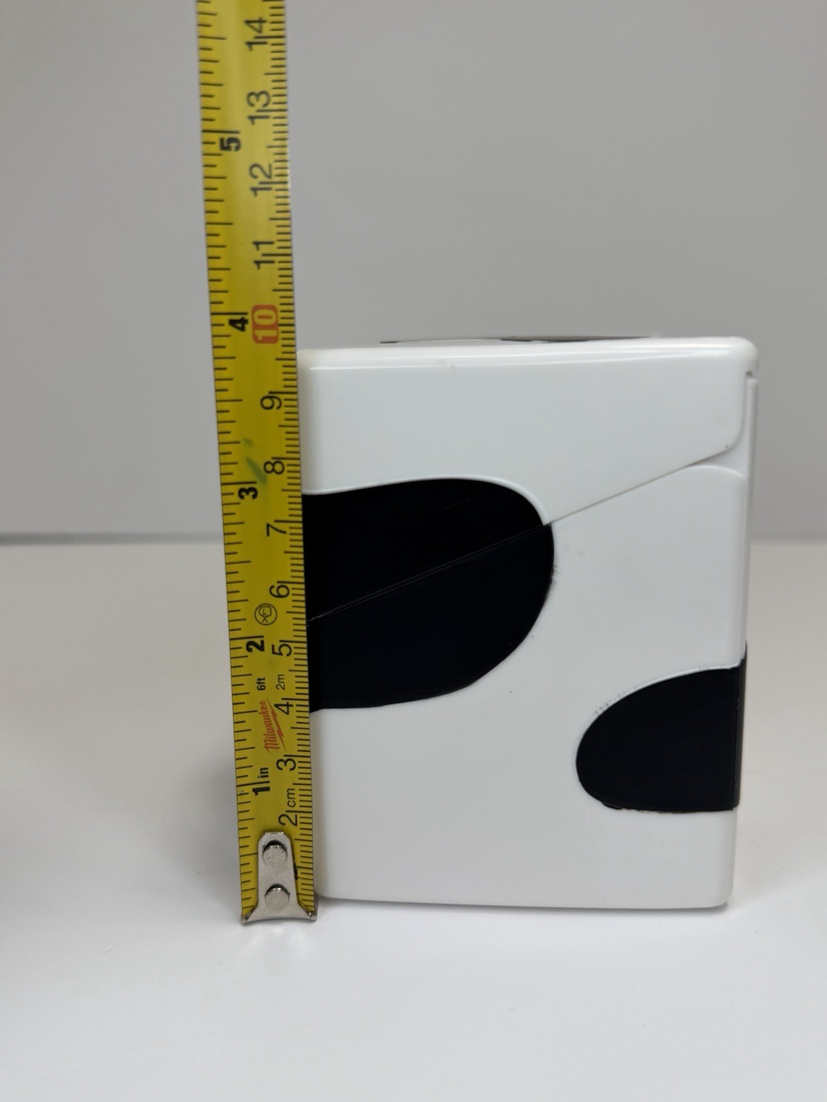 Cow Print Square Plastic Storage Container with Hinged Lid, Black White Pink, 5″
