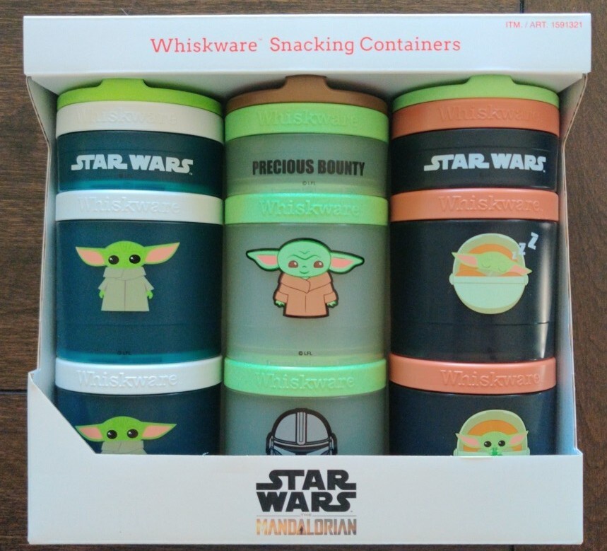 STAR WARS Set Of 3 Whiskware Snacking Containers Portable Snaking With Lid/ Yoda