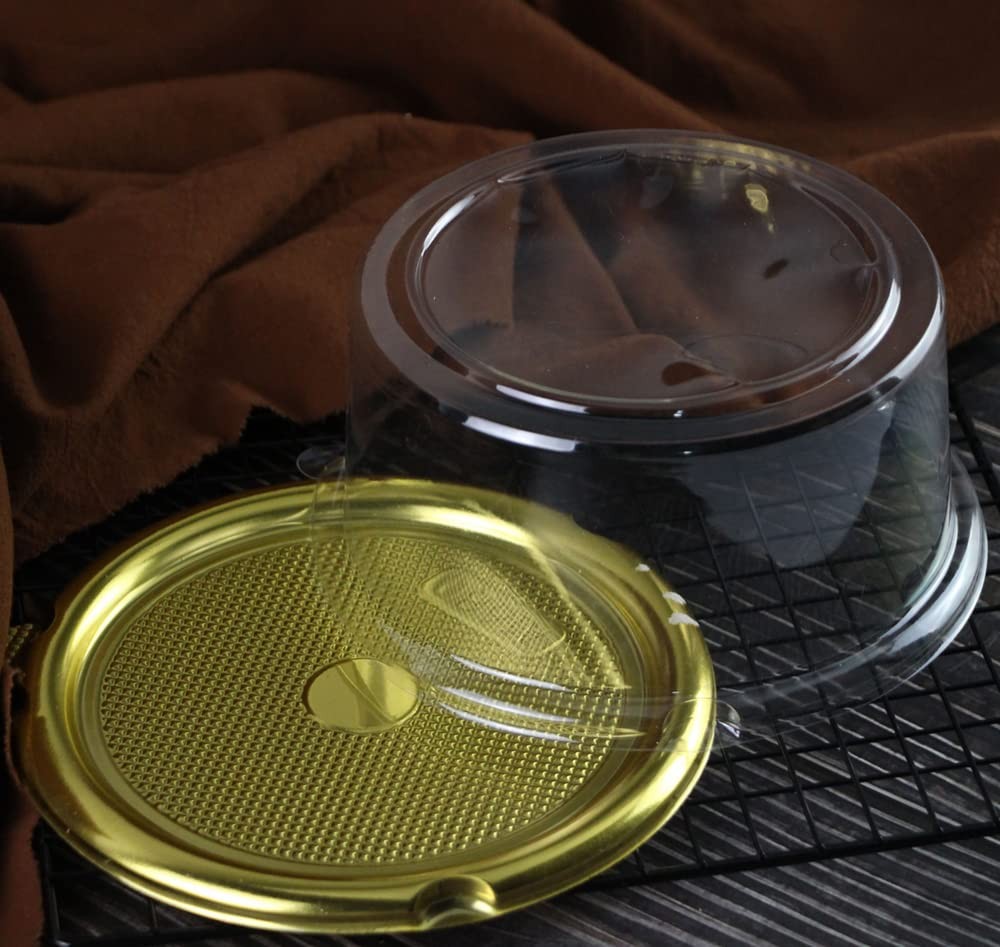 30 Sets Cake Box – 5-1/4 Inch in Diameter X 3-1/4 Inch in Height Clear Plasti…