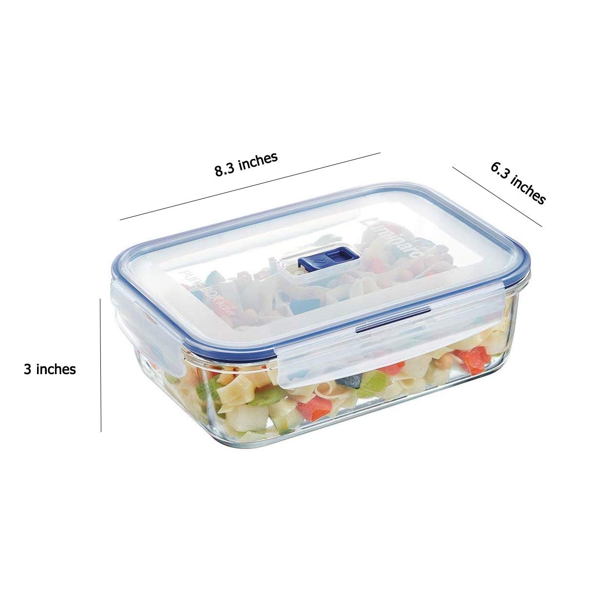 Pure Box Active Glass Food Storage Container with Sliding Vent Lid (Rect. 5.1…