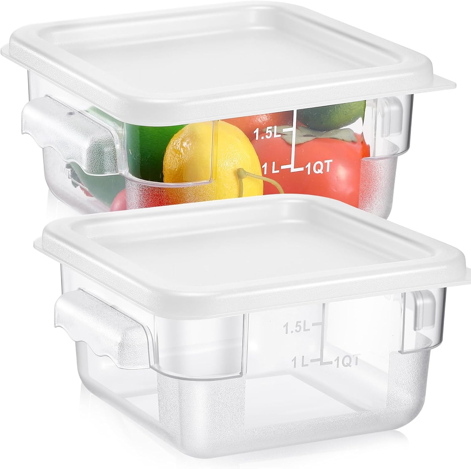 2 Pieces Square Food Storage Containers Polycarbonate Clear food Container NEW