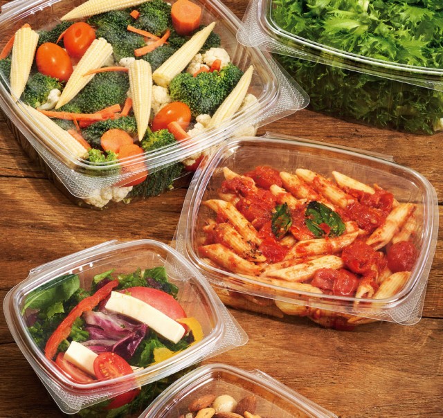 Koda Cup 16 oz Secure Seal Clear RPET Plastic Rectangle Food Container with