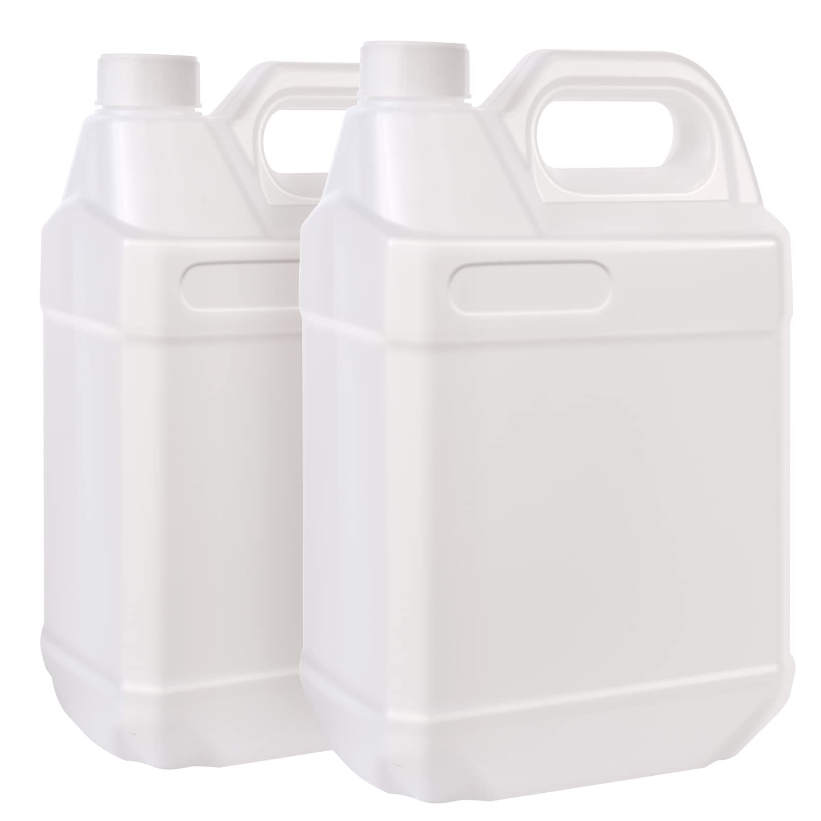2 Pack 1 Gallon Clear Plastic Jugs with Lids, Water Jug Storage Containers wi…