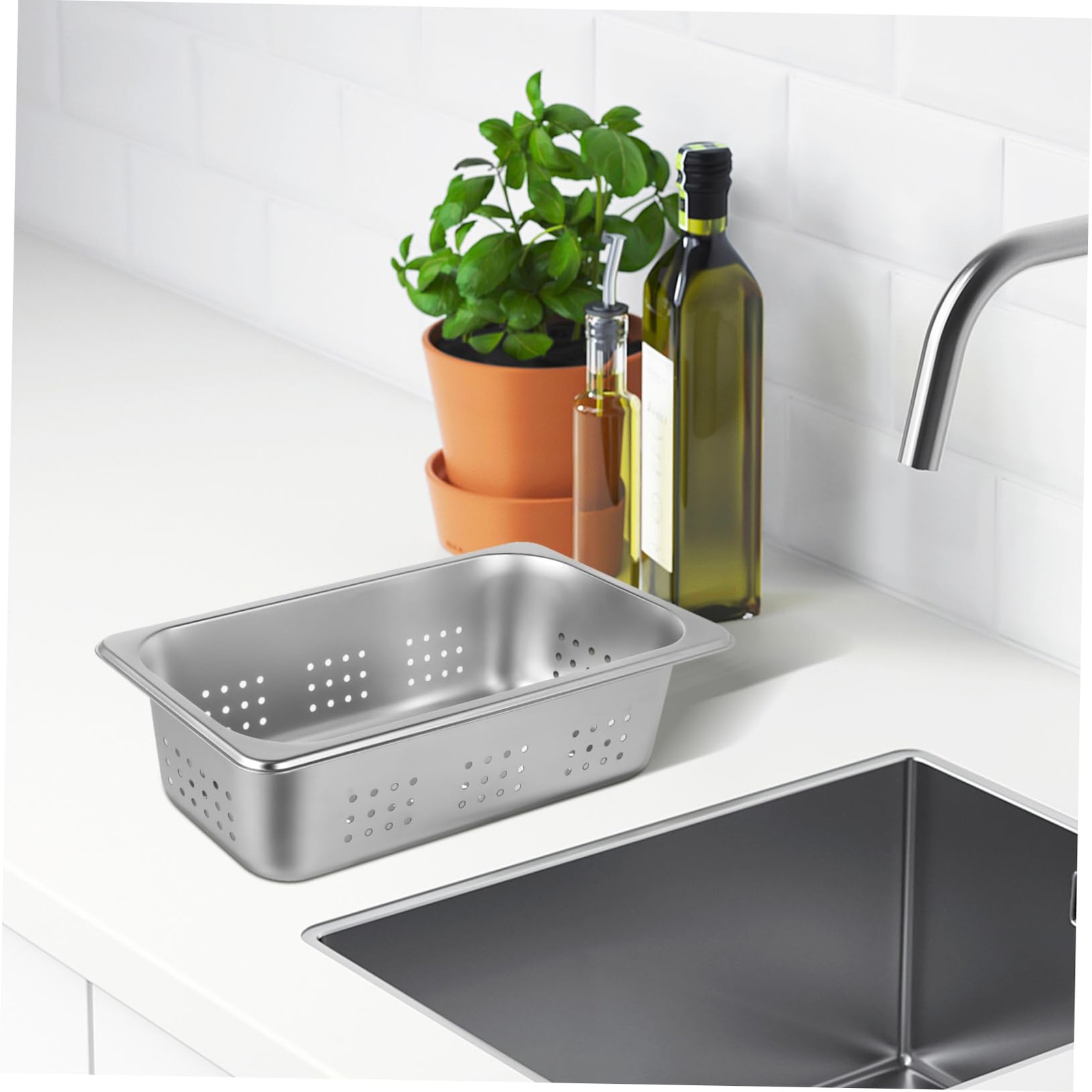 Commercial Steam Pans Set Perforated Deep Pan Stainless Steel Serving Tray Fo…
