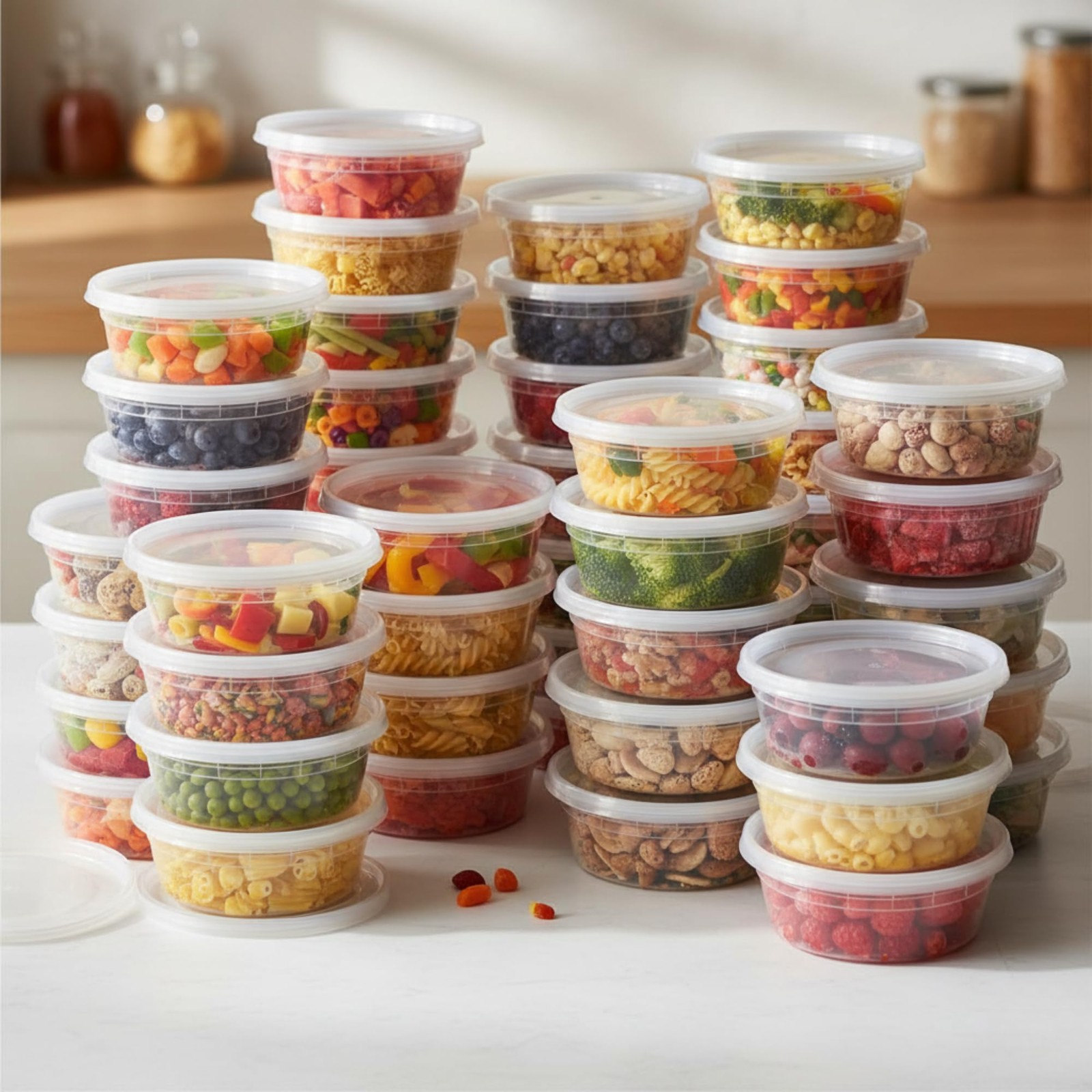 Healthy Packers Plastic Deli Containers with Lids 8oz 50 pack, 50 pack