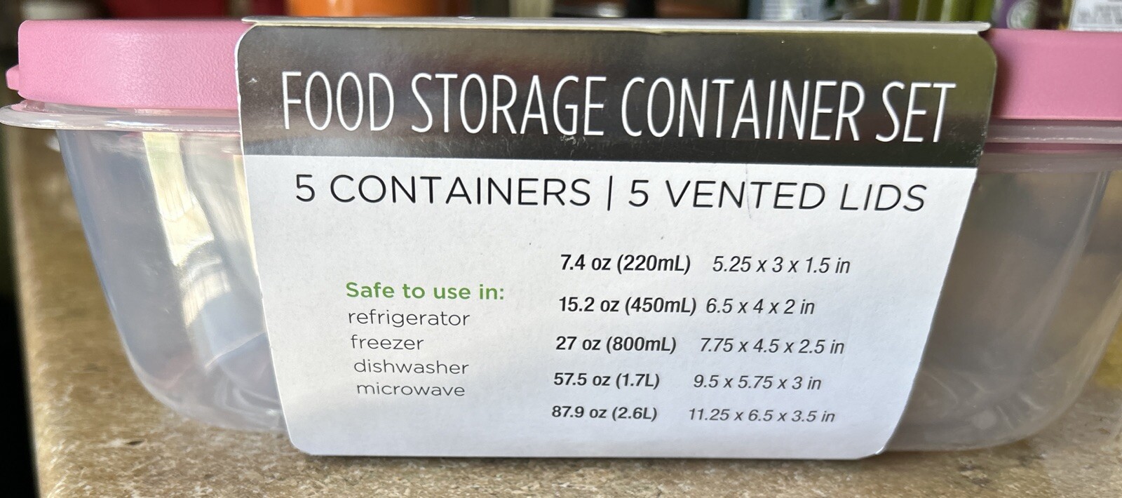 Sage and Co. 10 Pc Food Storage Set with Vented Lids New