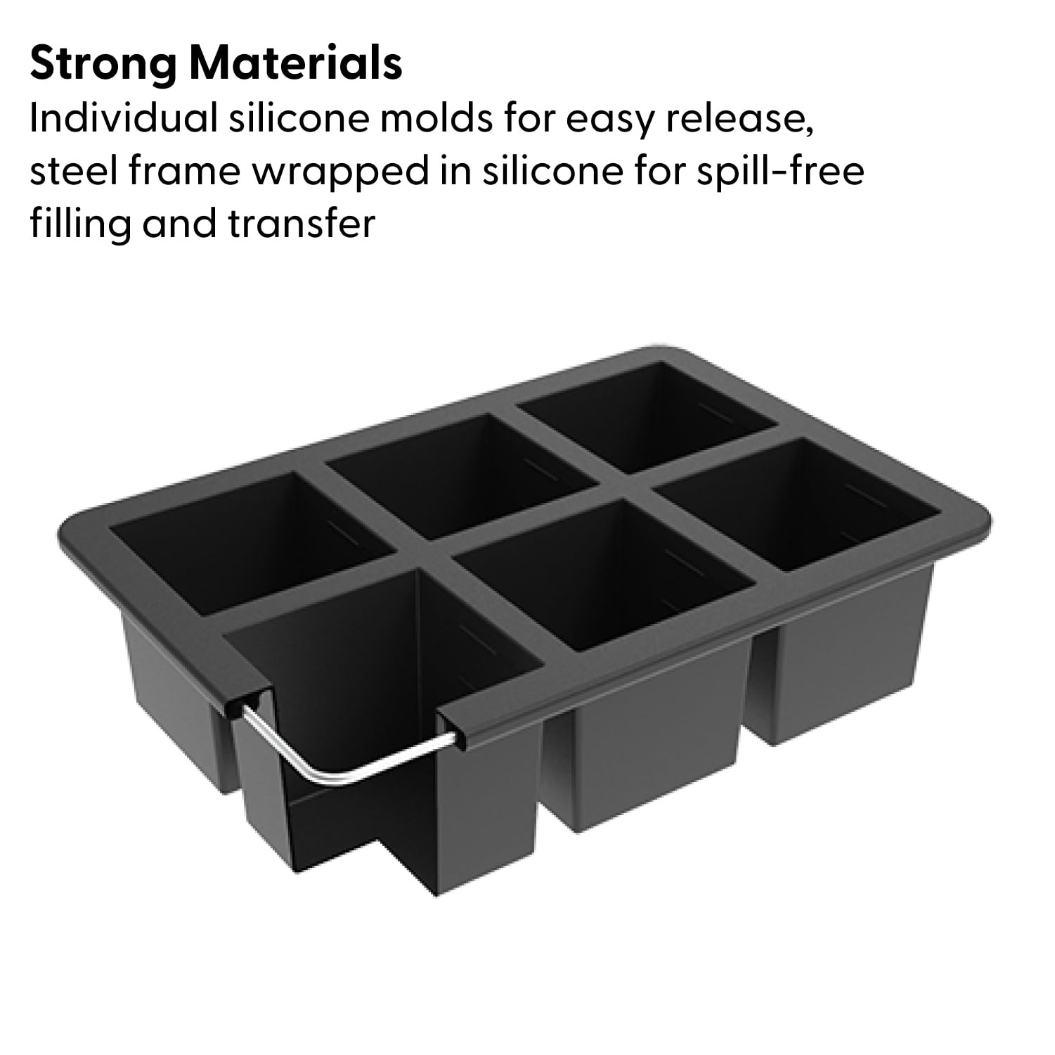 Cup Cubes Silicone Freezer Tray with Lid, Blue, Makes 6 Perfect 1-Cup Portion…