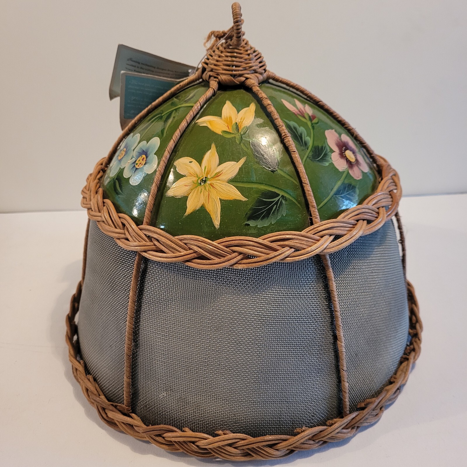 Tracy Porter Food Dome Alouette Cover Hand Painted Metal Mesh