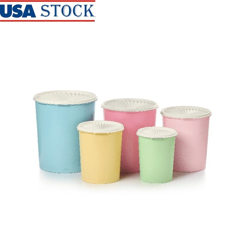 Large Nesting Canister Set 5pc Stay Fresh Stackable Kitchen Storage Containers