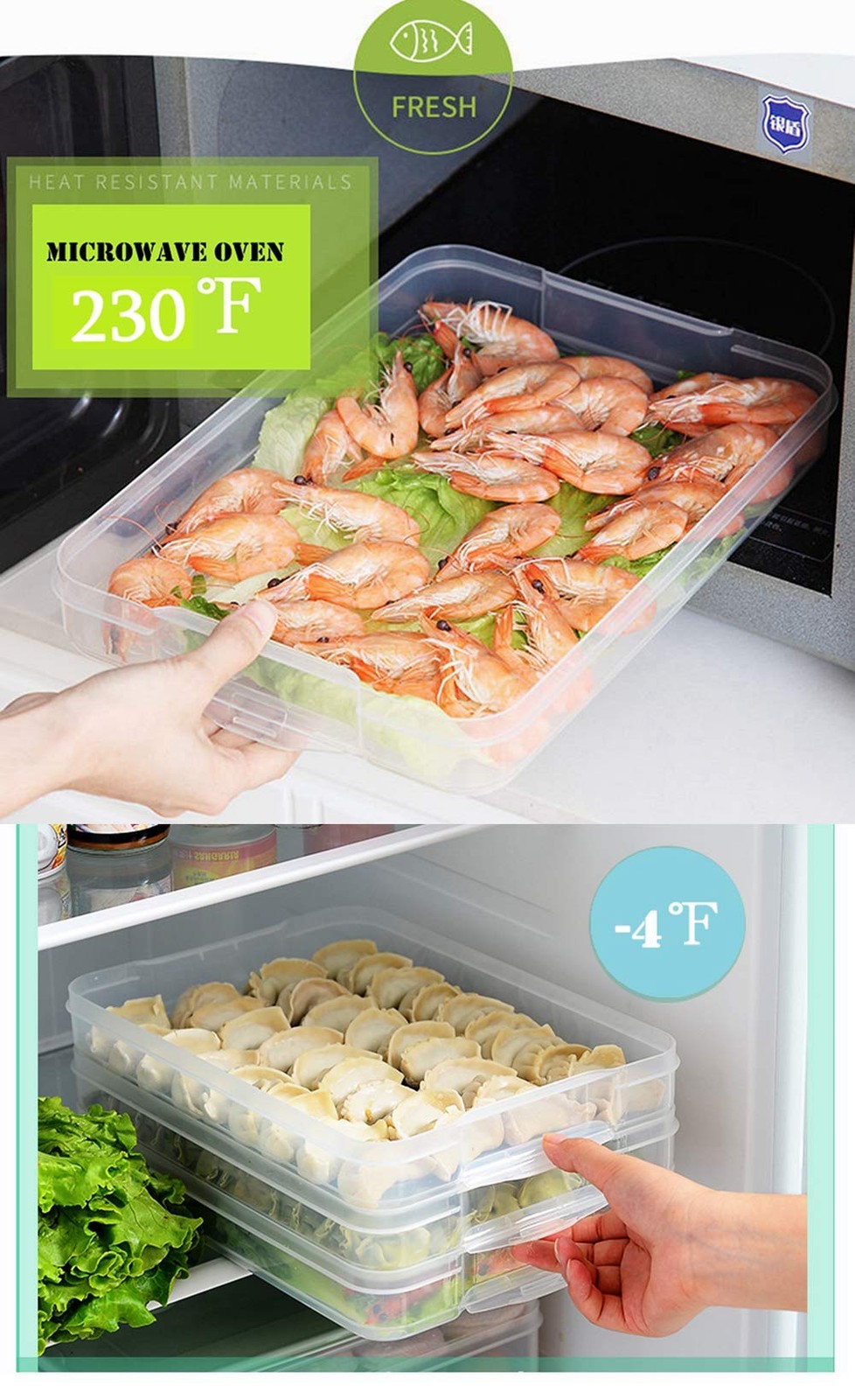 TIAN CHEN Stackable Carrier Snack Cookie Meat Bacon M, Red 3 Layer