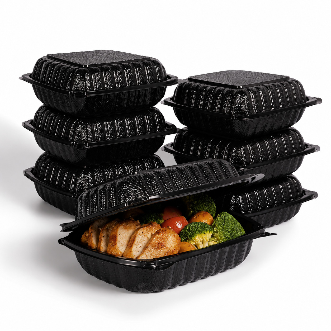 Heavy Duty Hinged Takeout Containers | Leak Resistant | Restaurant Quality
