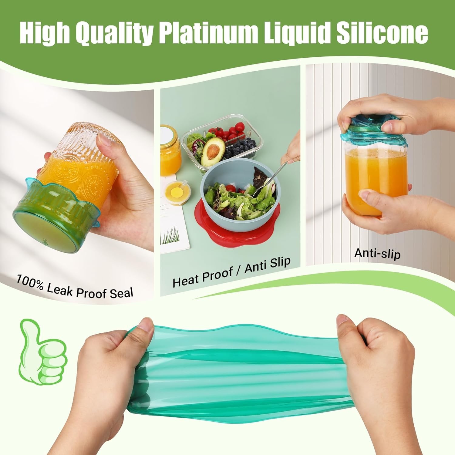 6PCS Silicone Stretch Lids – Versatile Food Storage Covers for Fresher Food