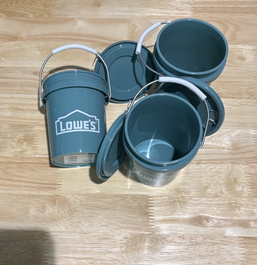 Teal Lowe’s Mini Bucket With Lids Lot of 3 NEW 2026 RELEASETIKTOK VIRAL