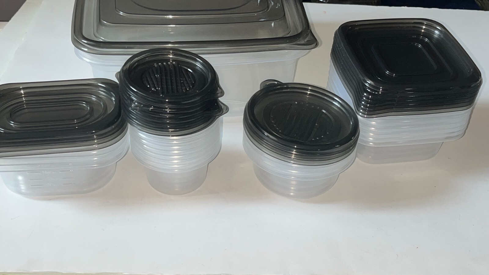 21 Container 42PC Multi Size Food Storage Container Set Assorted shape Clear Con