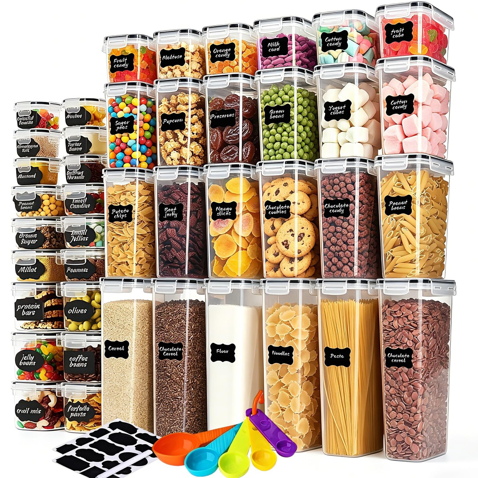 stusgo Airtight Food Storage Containers with Lids, BPA Free Clear
