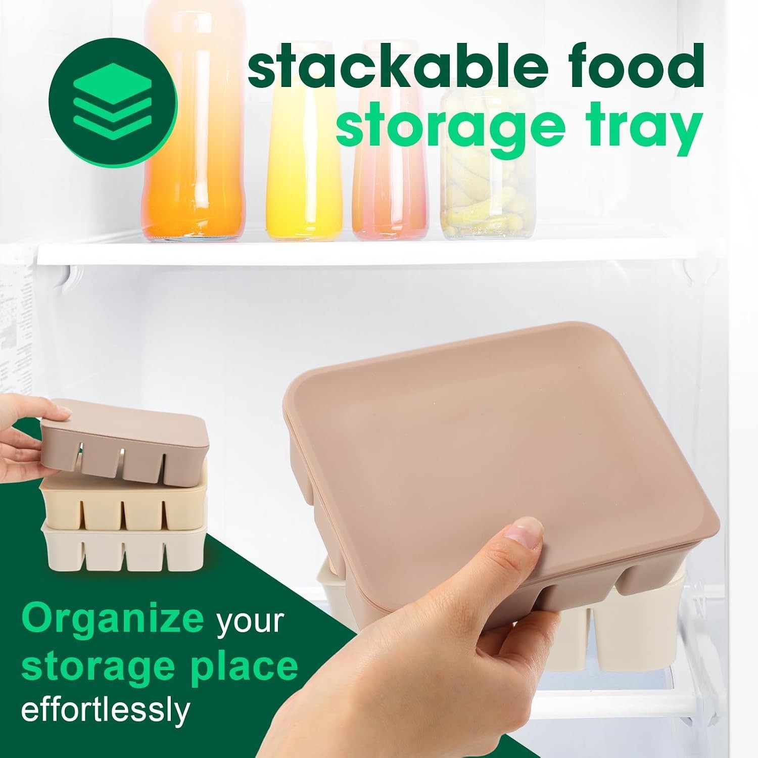 Silicone Baby Food Freezer Tray with Lids – 3 Pack in Fun Colors, Easy to Use