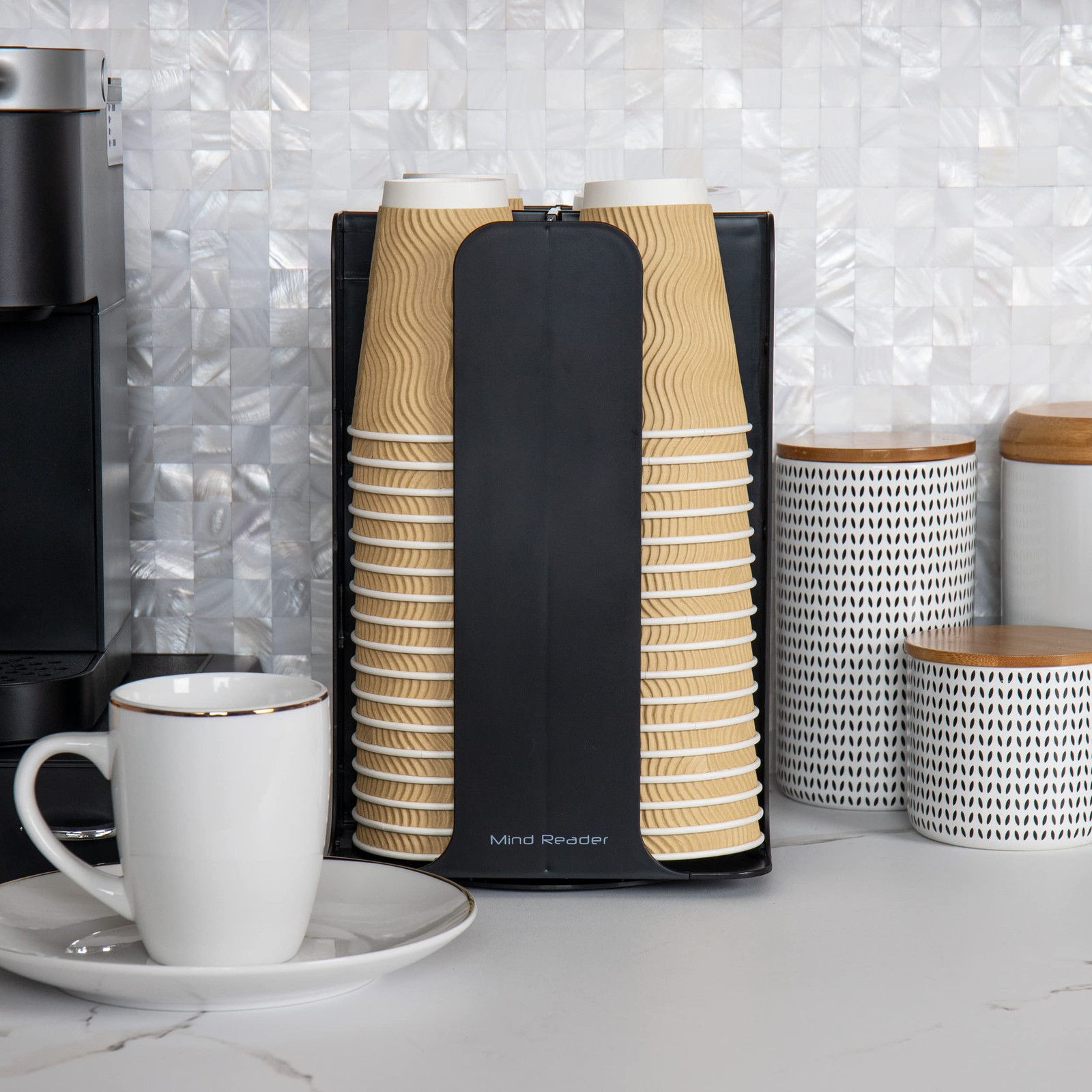 Lid Carousel Countertop Org Coffee Bar Beverage Cup Holder Plastic L x 7.75″ …