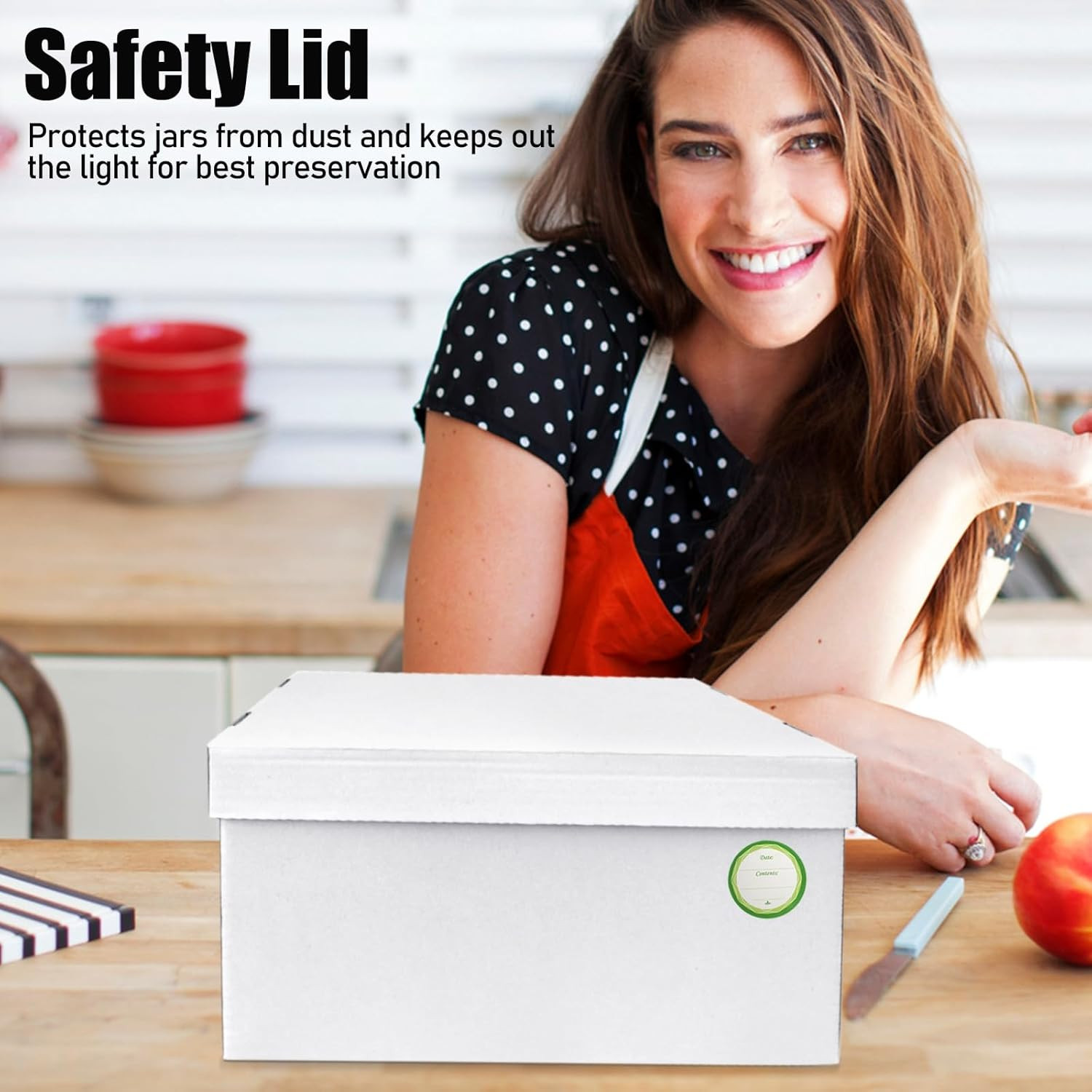 6-Piece White Storage Box for Pint Canning Jars – Stackable Organizer