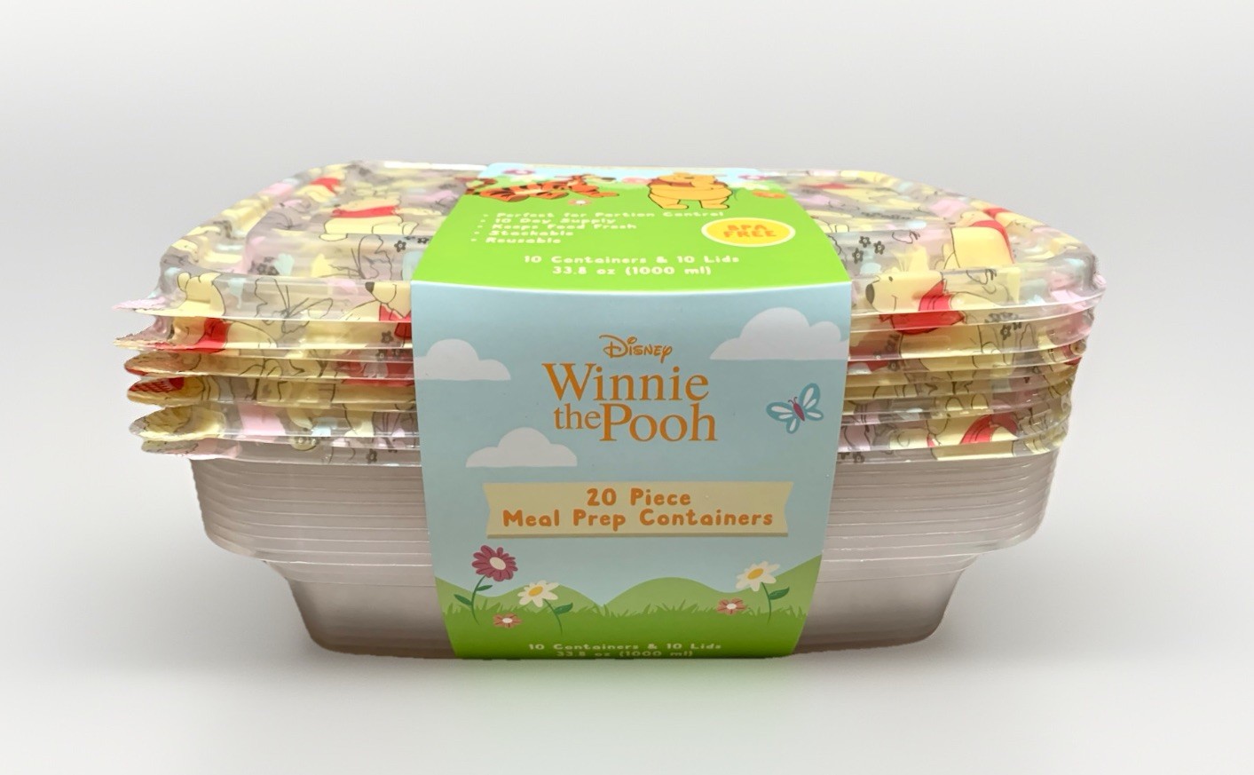 NEW Disney Winnie the Pooh / Butterflies 20pc Clear Meal Prep Storage Containers