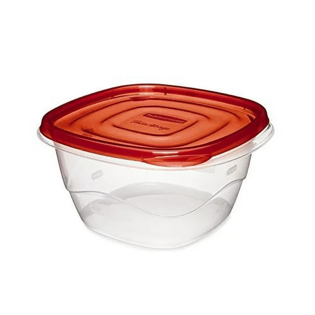 Rubbermaid TakeAlongs 5.2 Cup Deep Square Food Storage Containers, Set of 4 Red