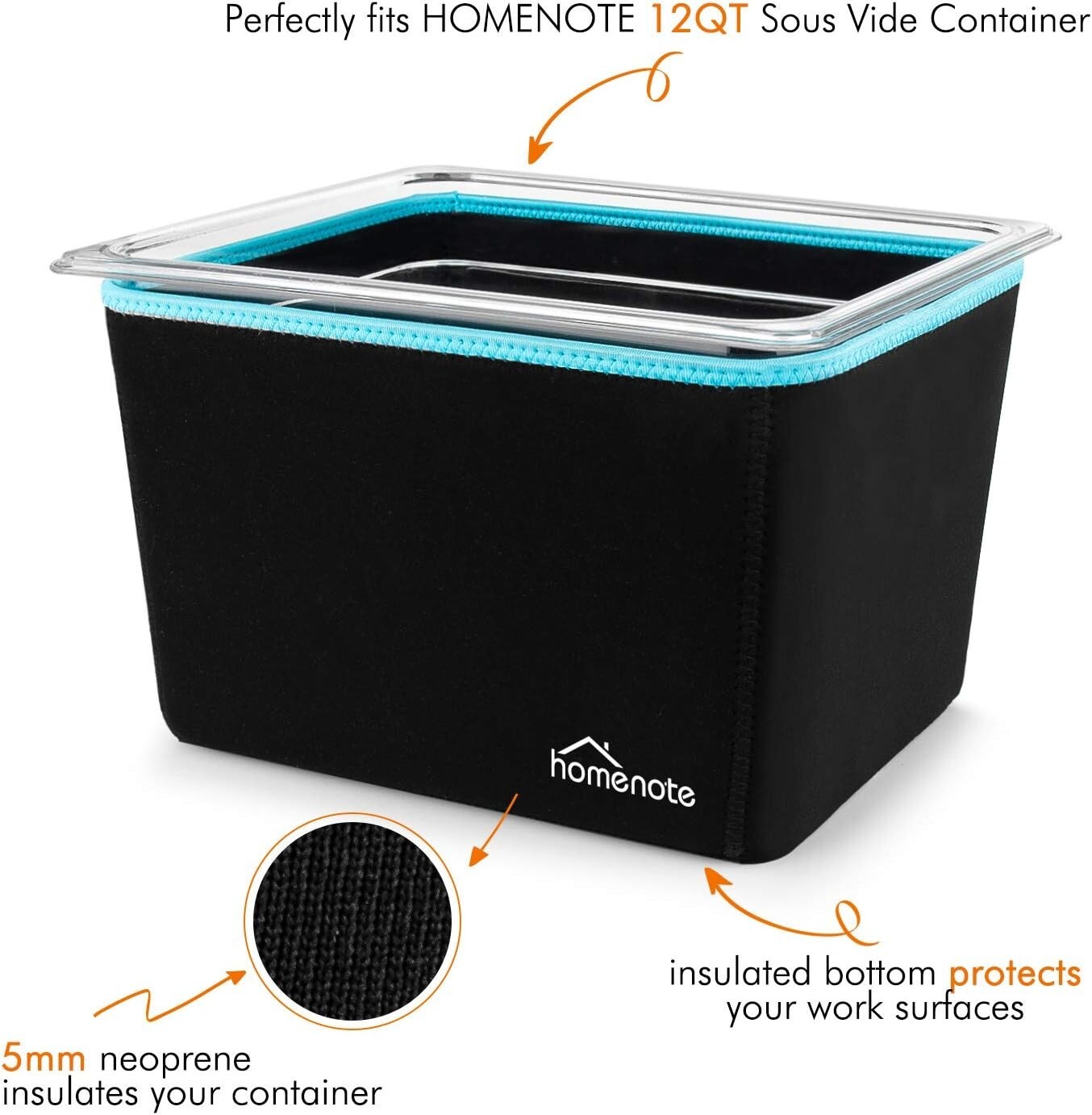 Container 12 Quart with Lid & Rack and Sleeve – BPA Free Complete Sous Vide A…