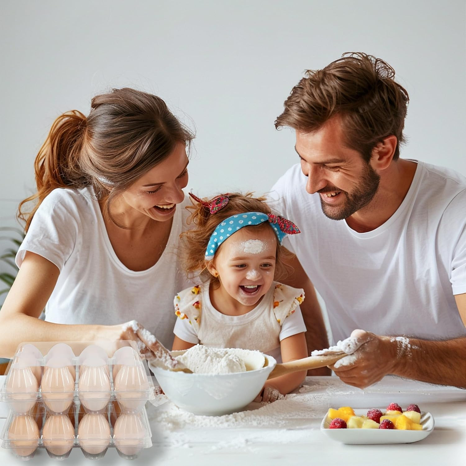 50 Pack 12 Count Plastic Egg Cartons – Bulk Cheap Clear Reusable Egg Containers