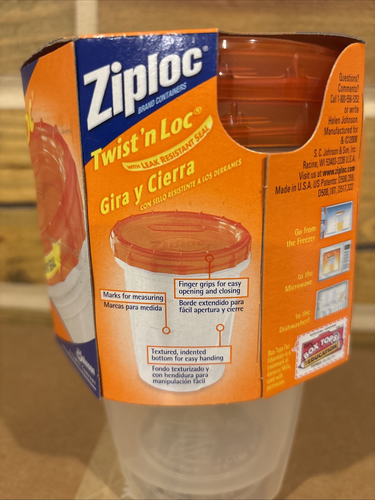 Ziploc Twist ‘n Loc Medium Round 1 Qt 32 oz Containers & Lids 2-pack Leak Resist