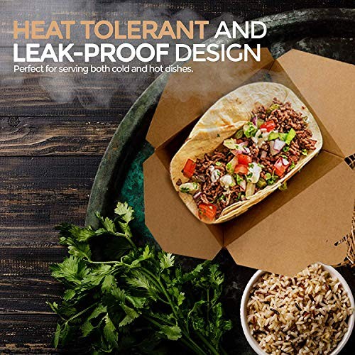 Stock Your Home Microwaveable Kraft Brown Take Out Boxes 71 oz 40 Pack Leak