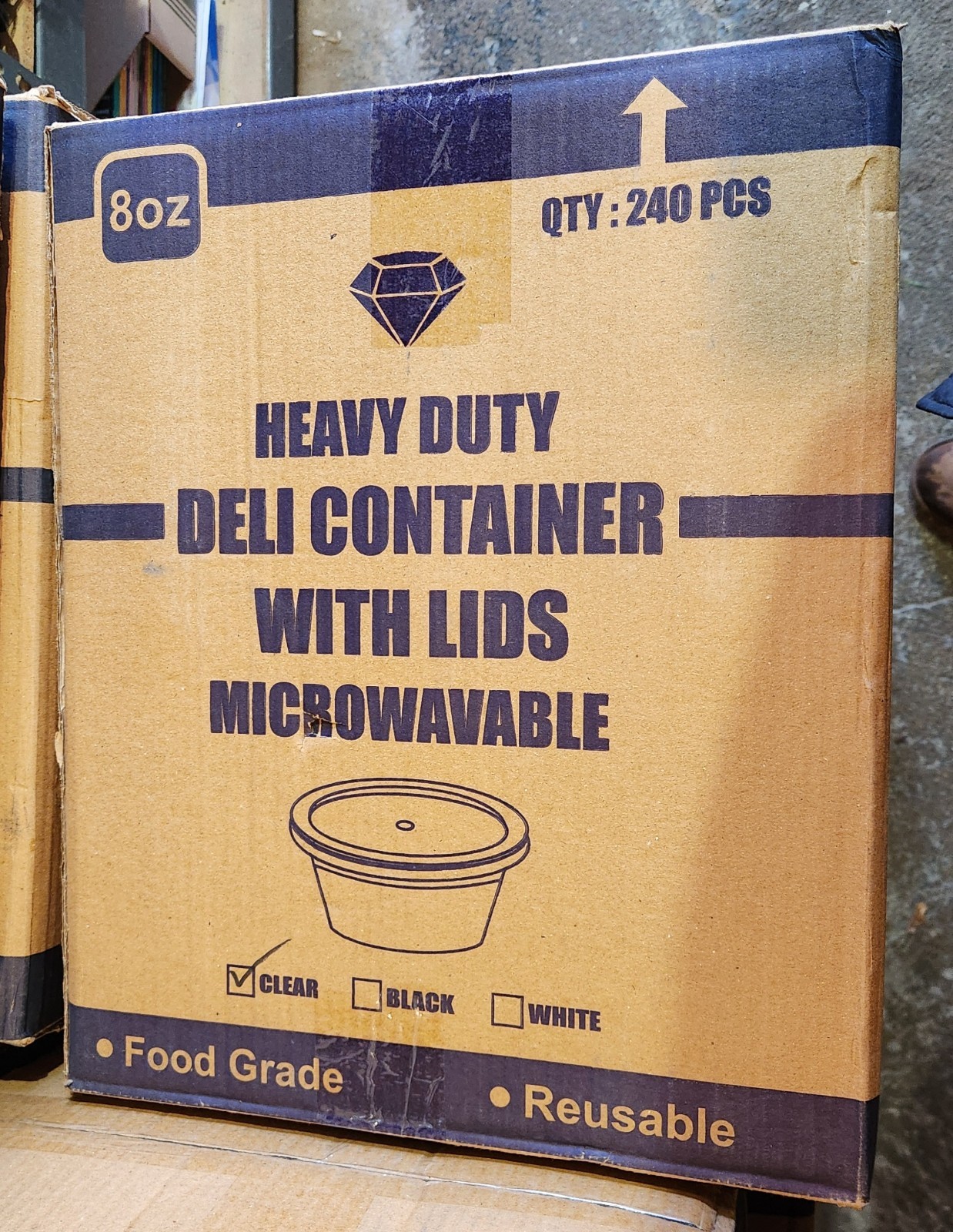 240 pack 8 OZ HEAVY DUTY Round Deli Containers w/Lids MICROWAVABLE FOOD GRADE