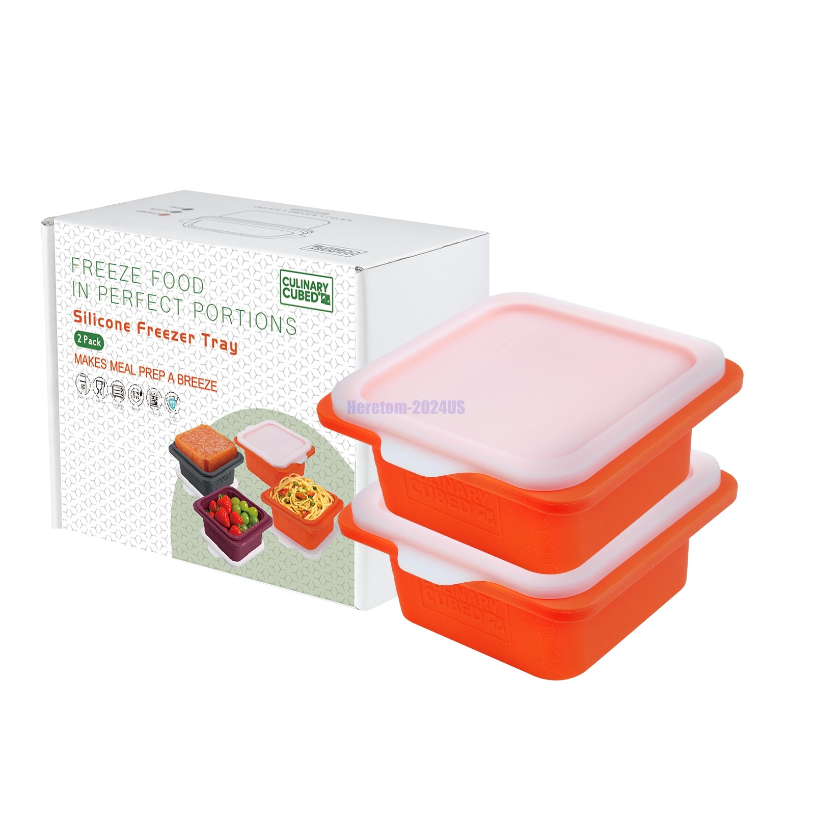 2 Pack Silicone Food Storage Containers Airtight & Leakproof Set Sealed Lids USA