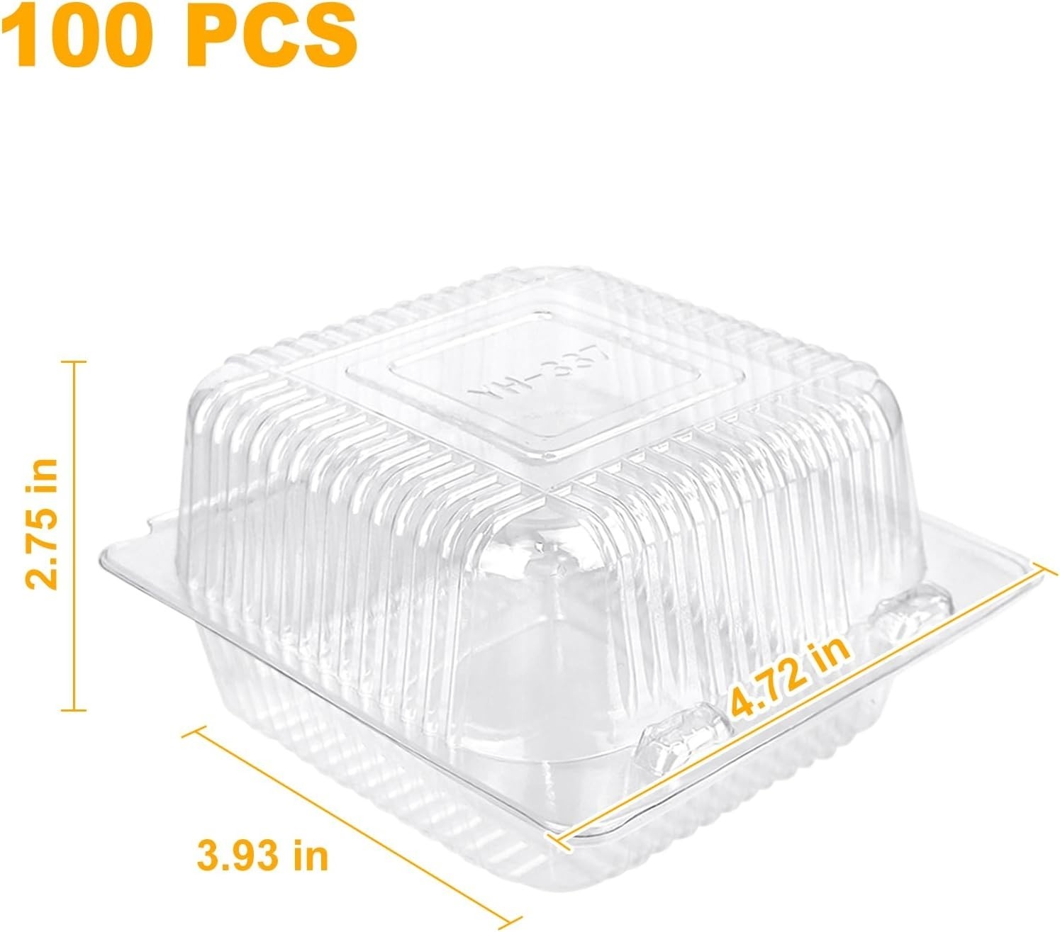 Contenedores Para Llevar Con Bisagras De Plastico Transparente De 5 X 5 Pulgadas